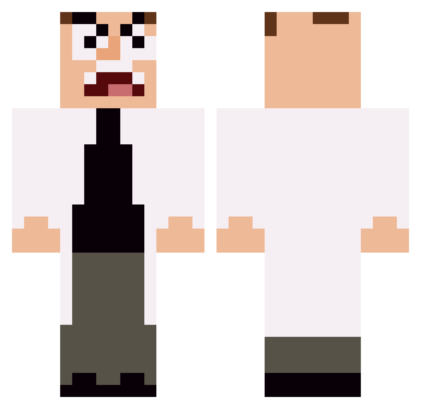 Annikenkr Minecraft skin, front and back view