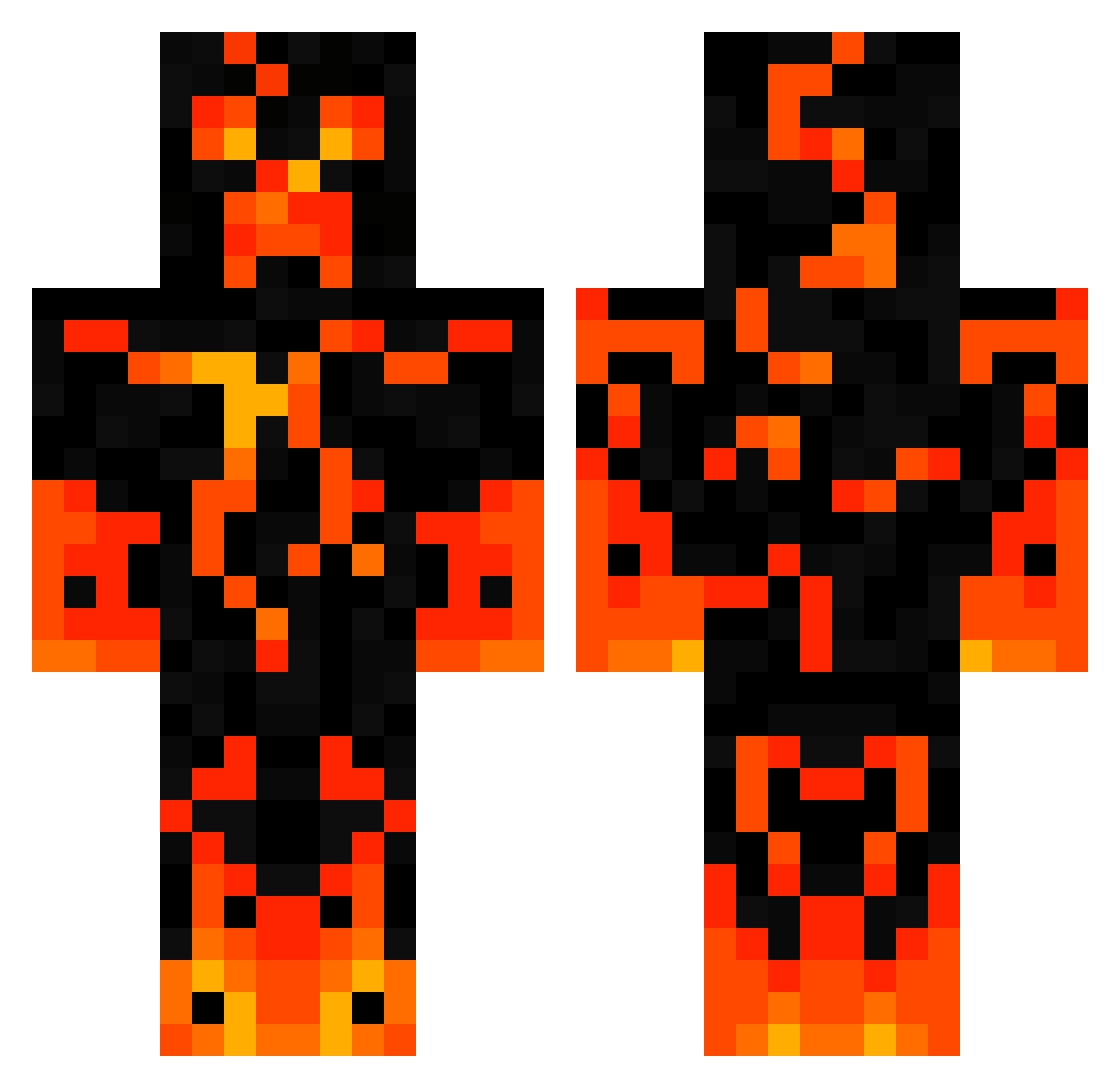 Exceeds Minecraft skin, front and back view