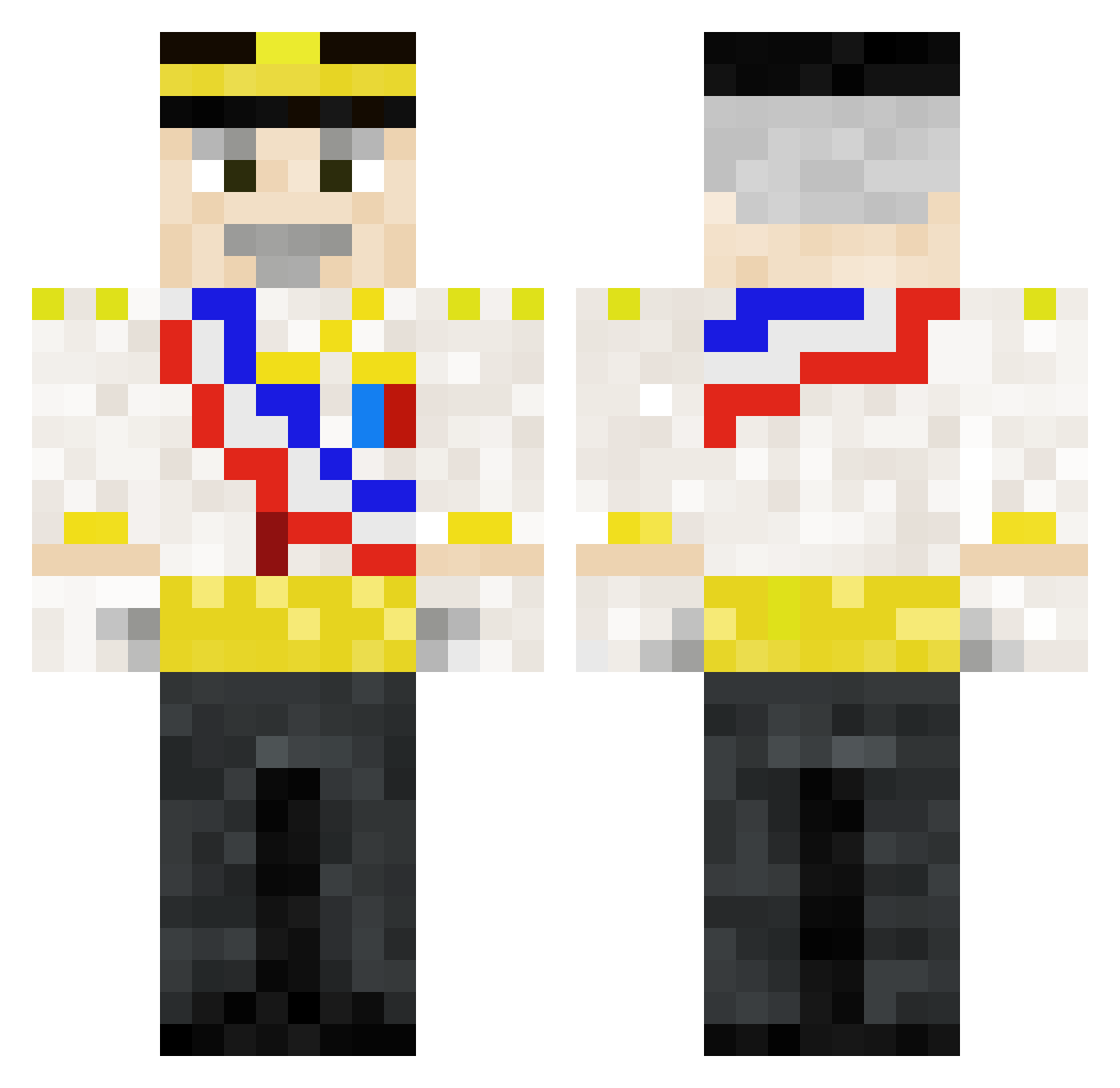 GracieGP Minecraft skin, front and back view