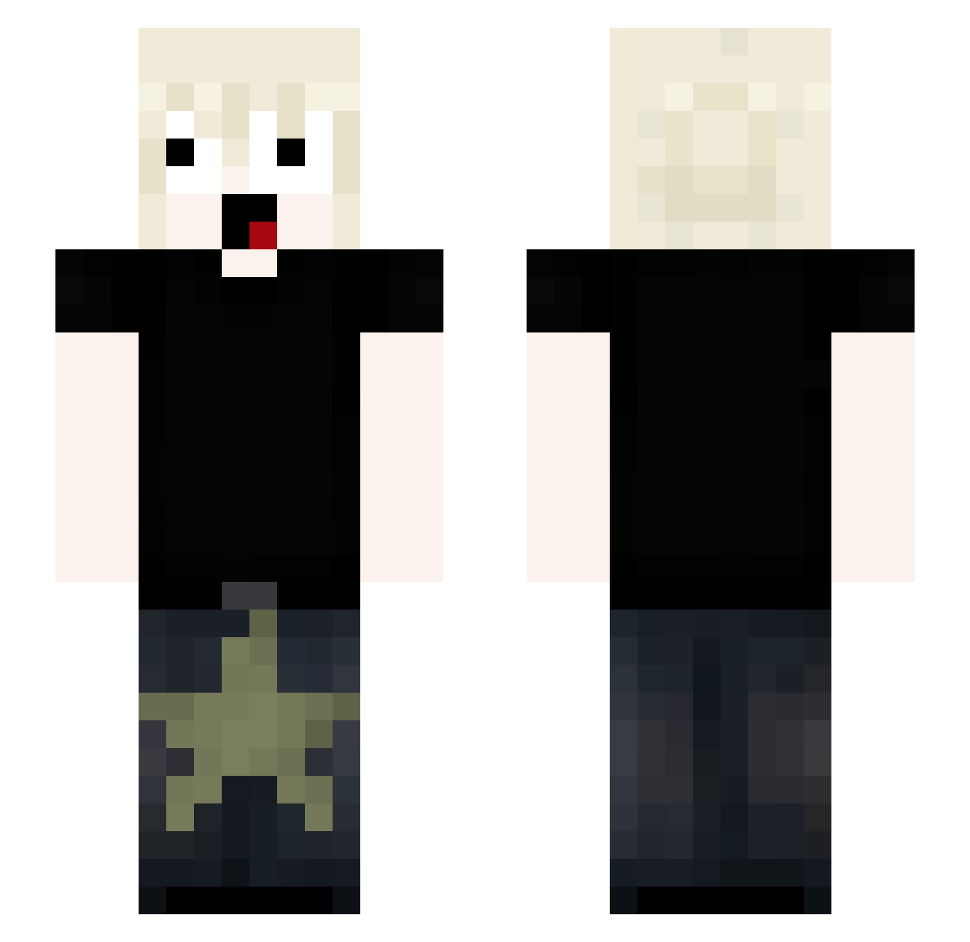 SZwlw Minecraft skin, front and back view