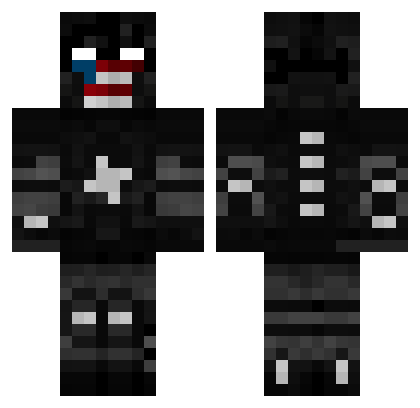 SeiburVapes Minecraft skin, front and back view