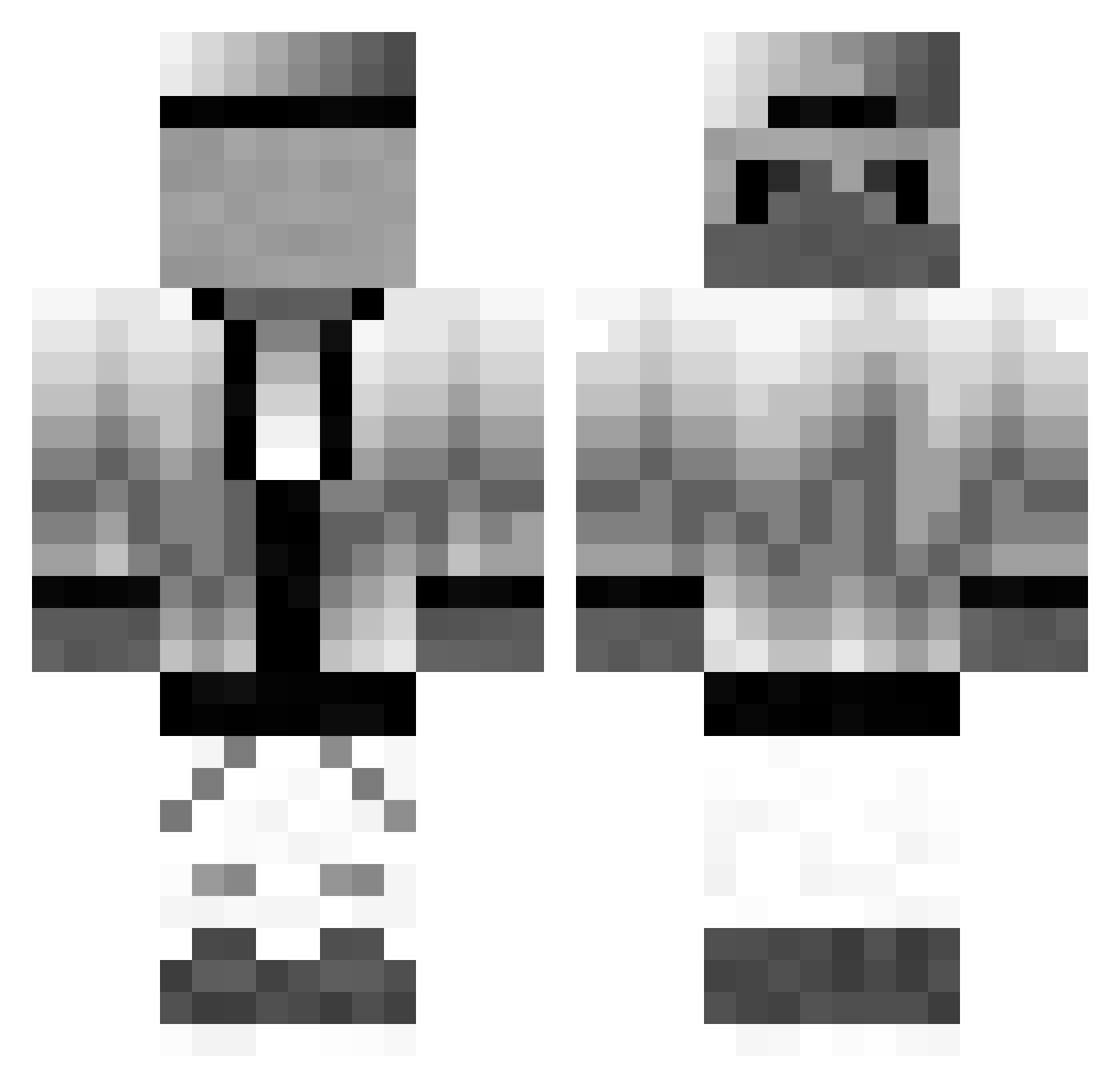 SaltyMilkShake Minecraft skin, front and back view
