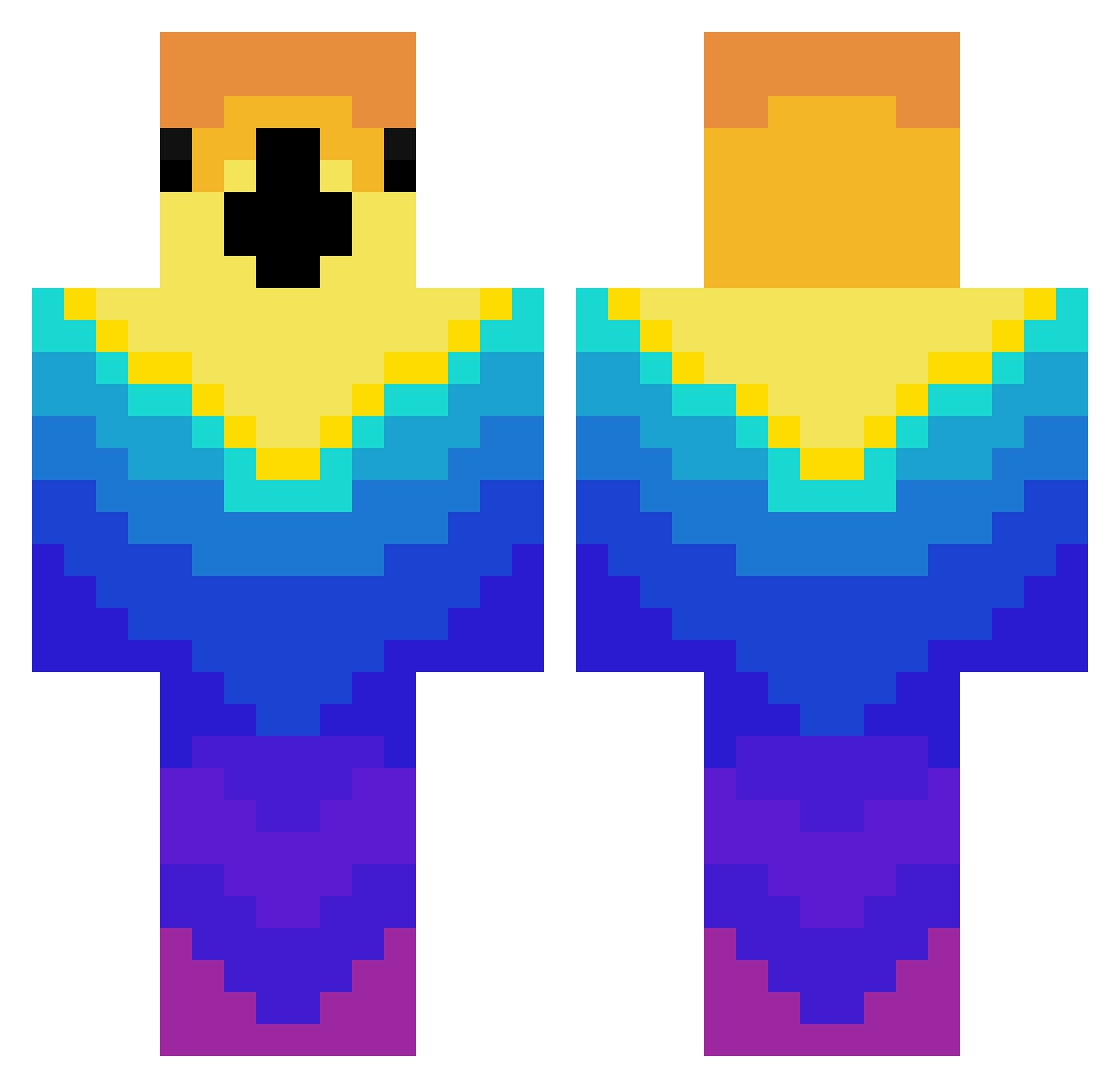 Gamerboi699 Minecraft skin, front and back view