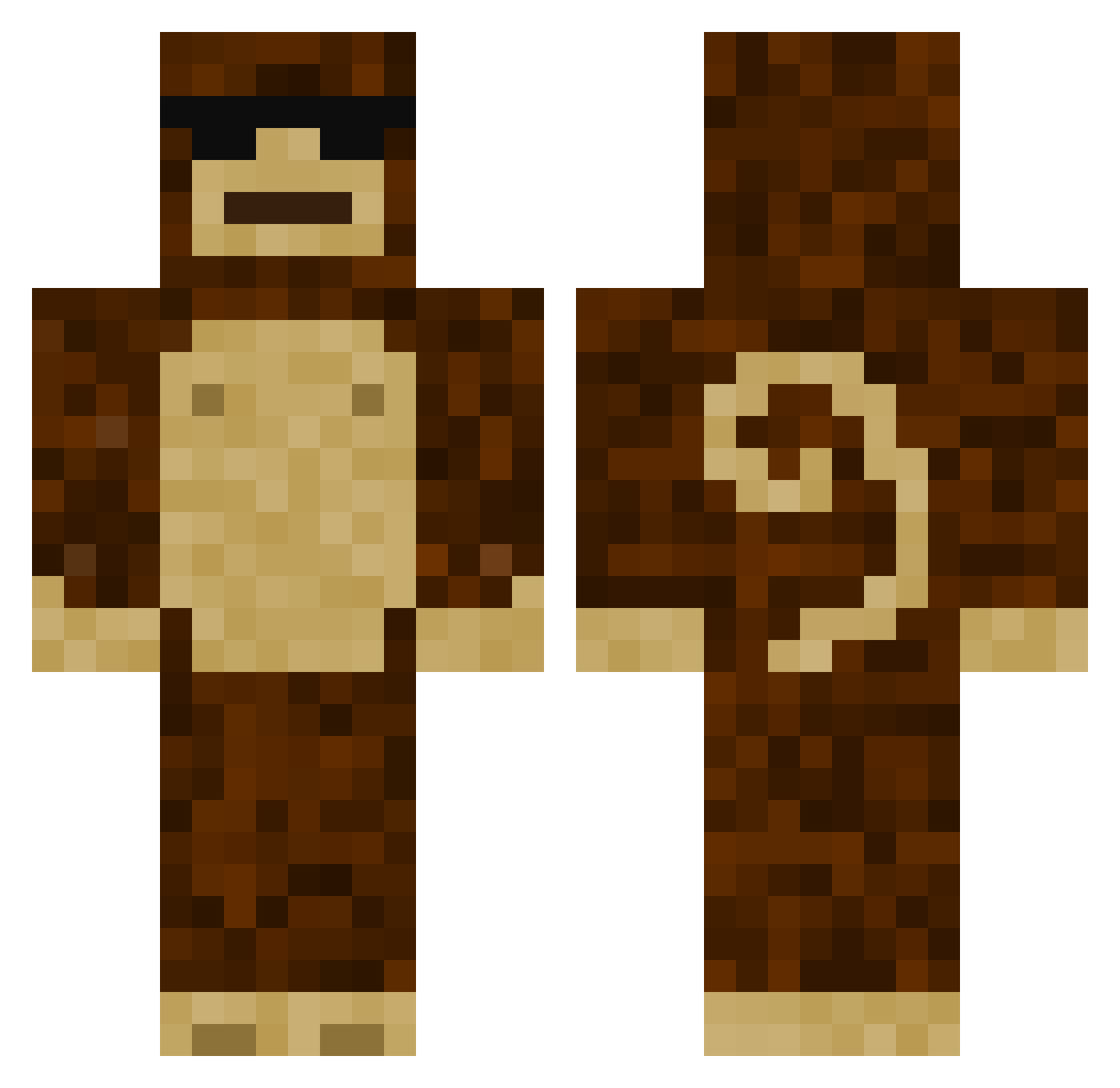 Infinity19P Minecraft skin, front and back view
