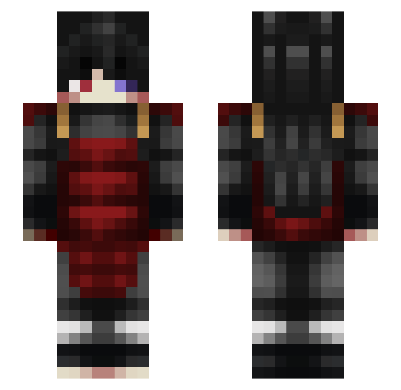 DomainExpension Minecraft skin, front and back view