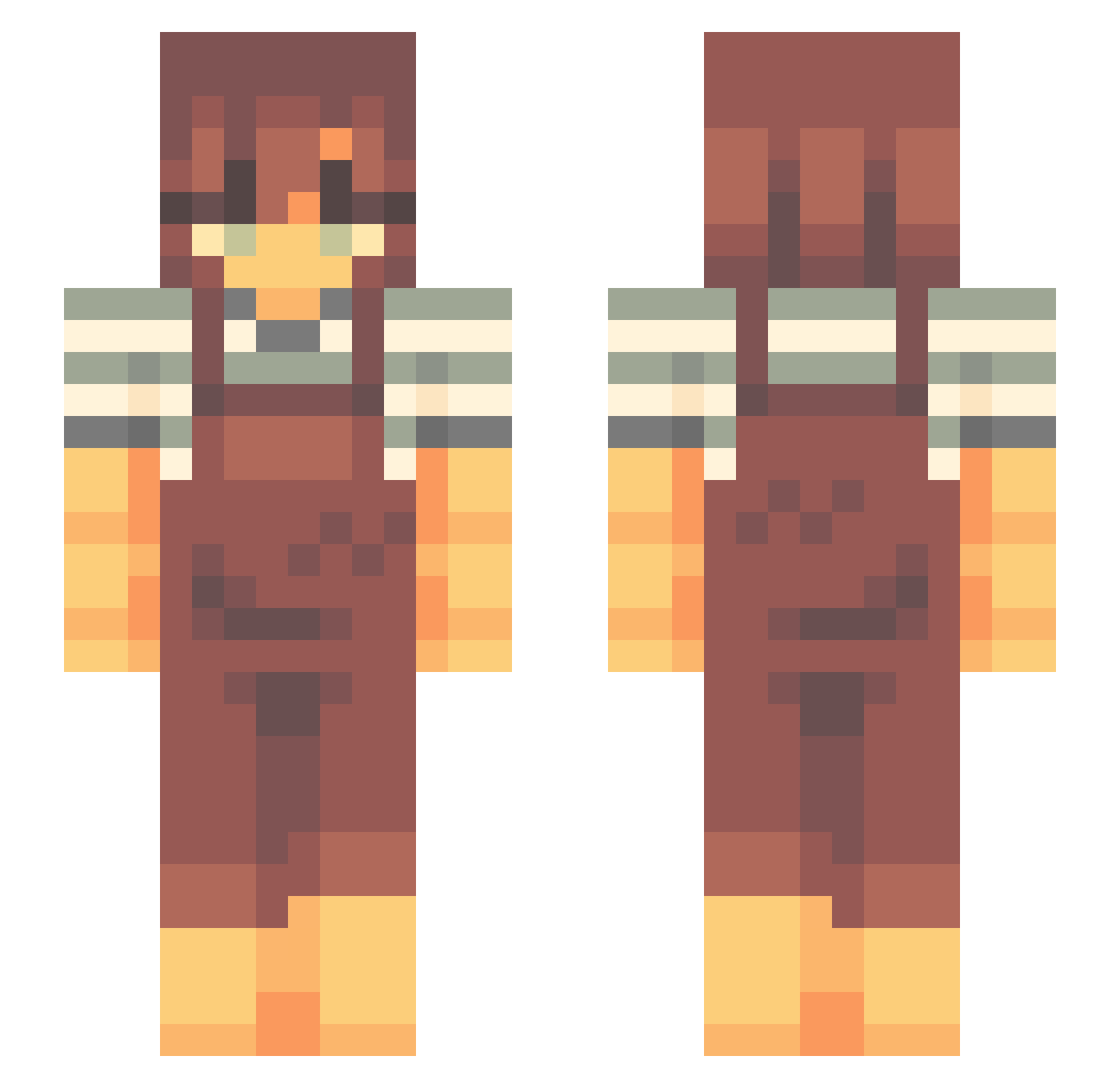 tripeptide Minecraft skin, front and back view