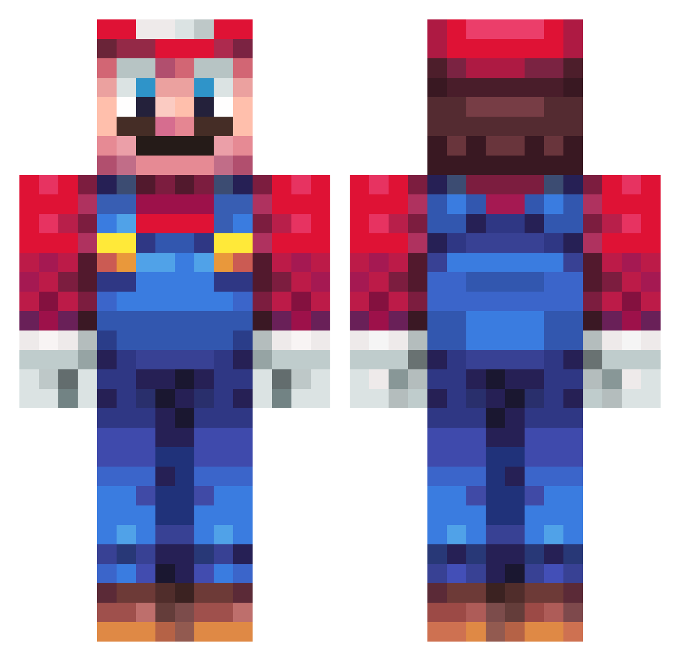 KMAN38115 Minecraft skin, front and back view