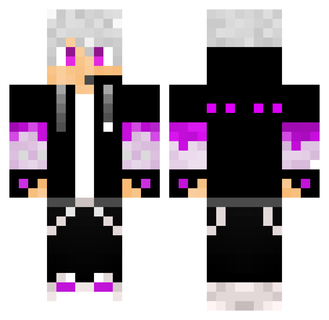 GLuisiito Minecraft skin, front and back view