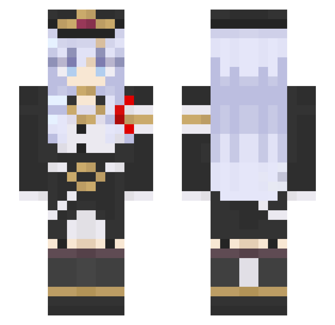 Bento4U Minecraft skin, front and back view