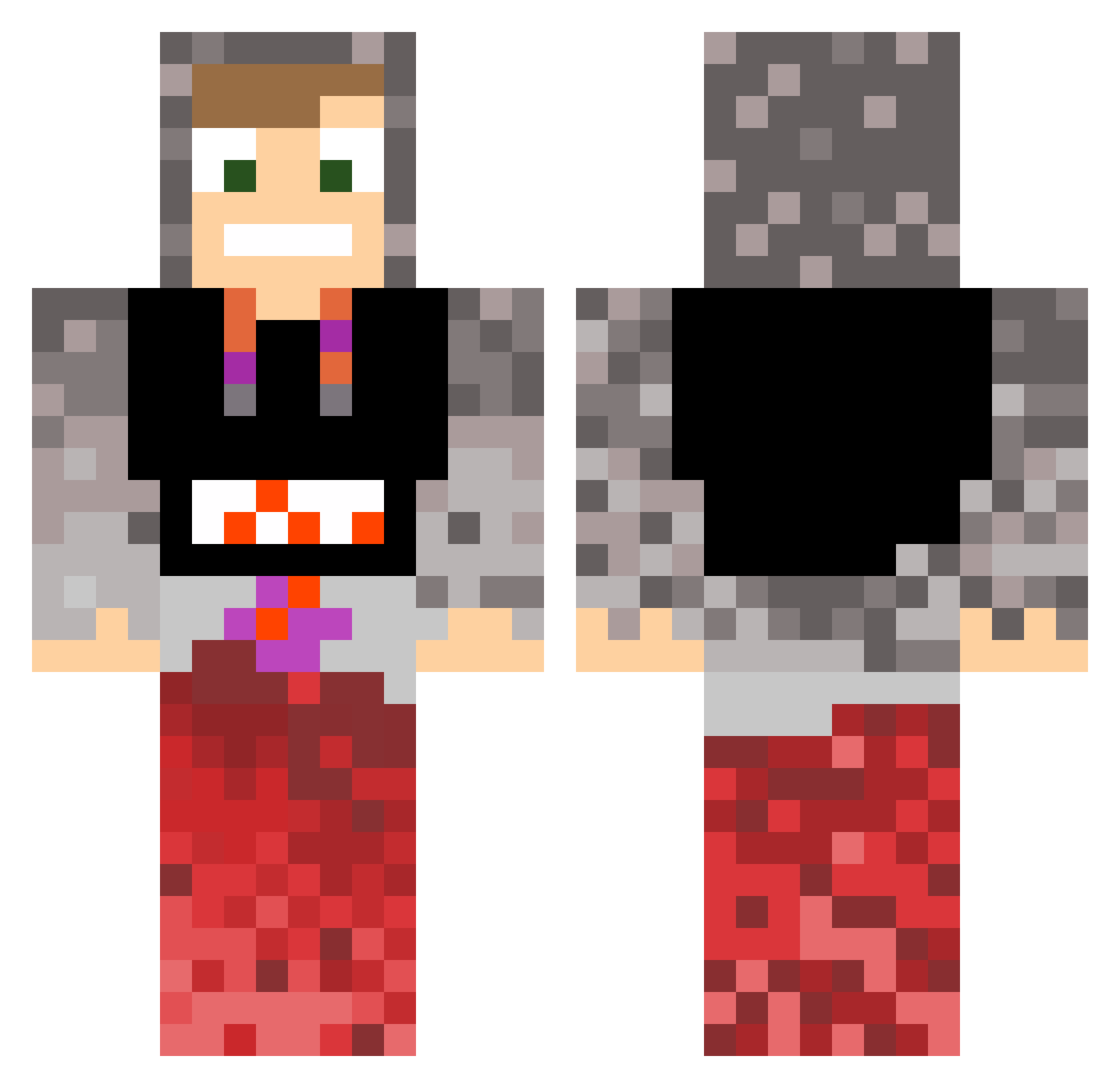 Rijsttavel Minecraft skin, front and back view