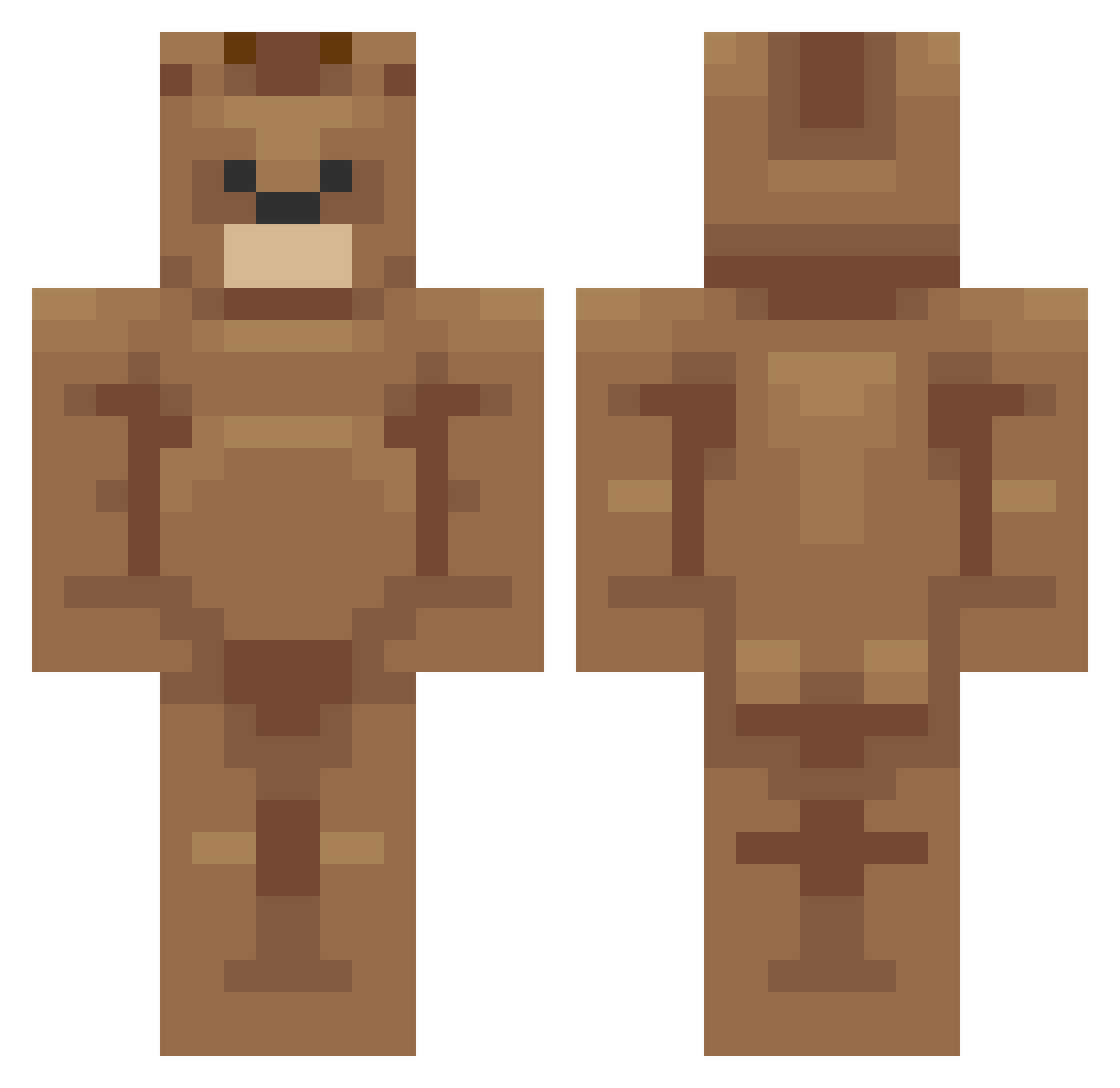 Weffys Minecraft skin, front and back view