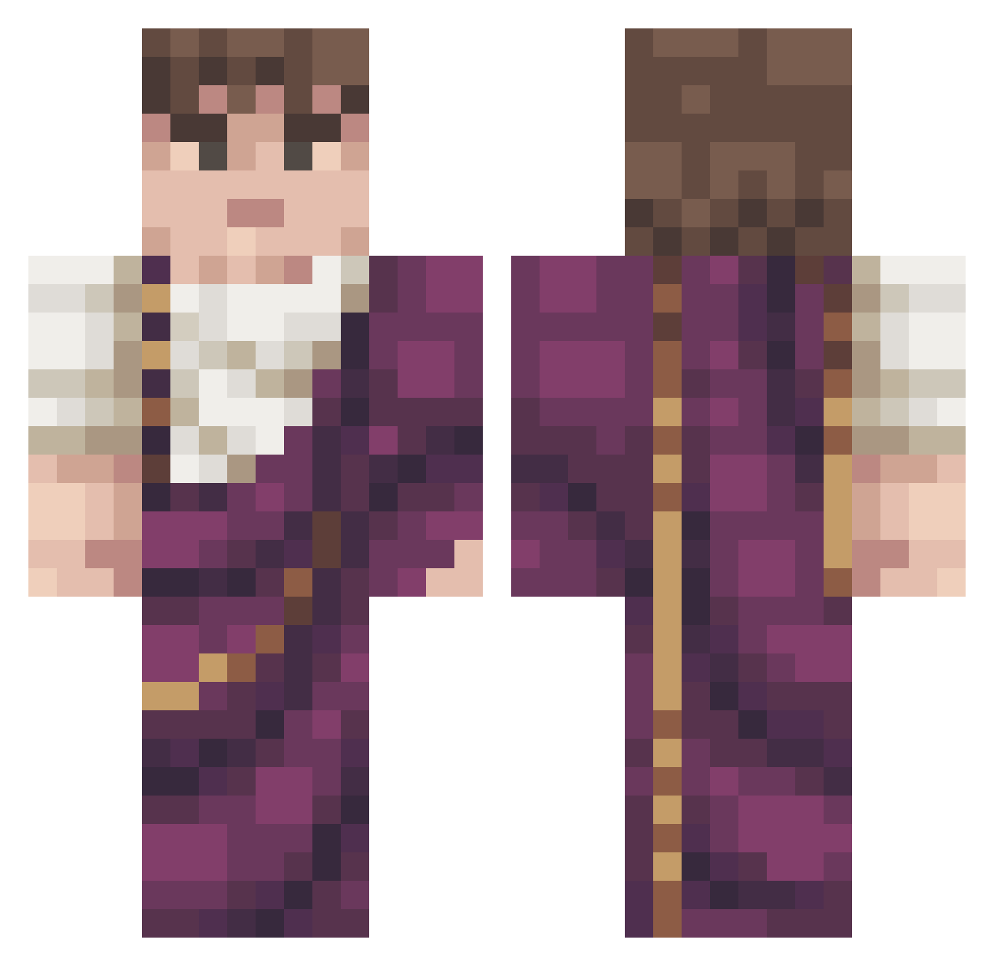 Cr0wnhead Minecraft skin, front and back view