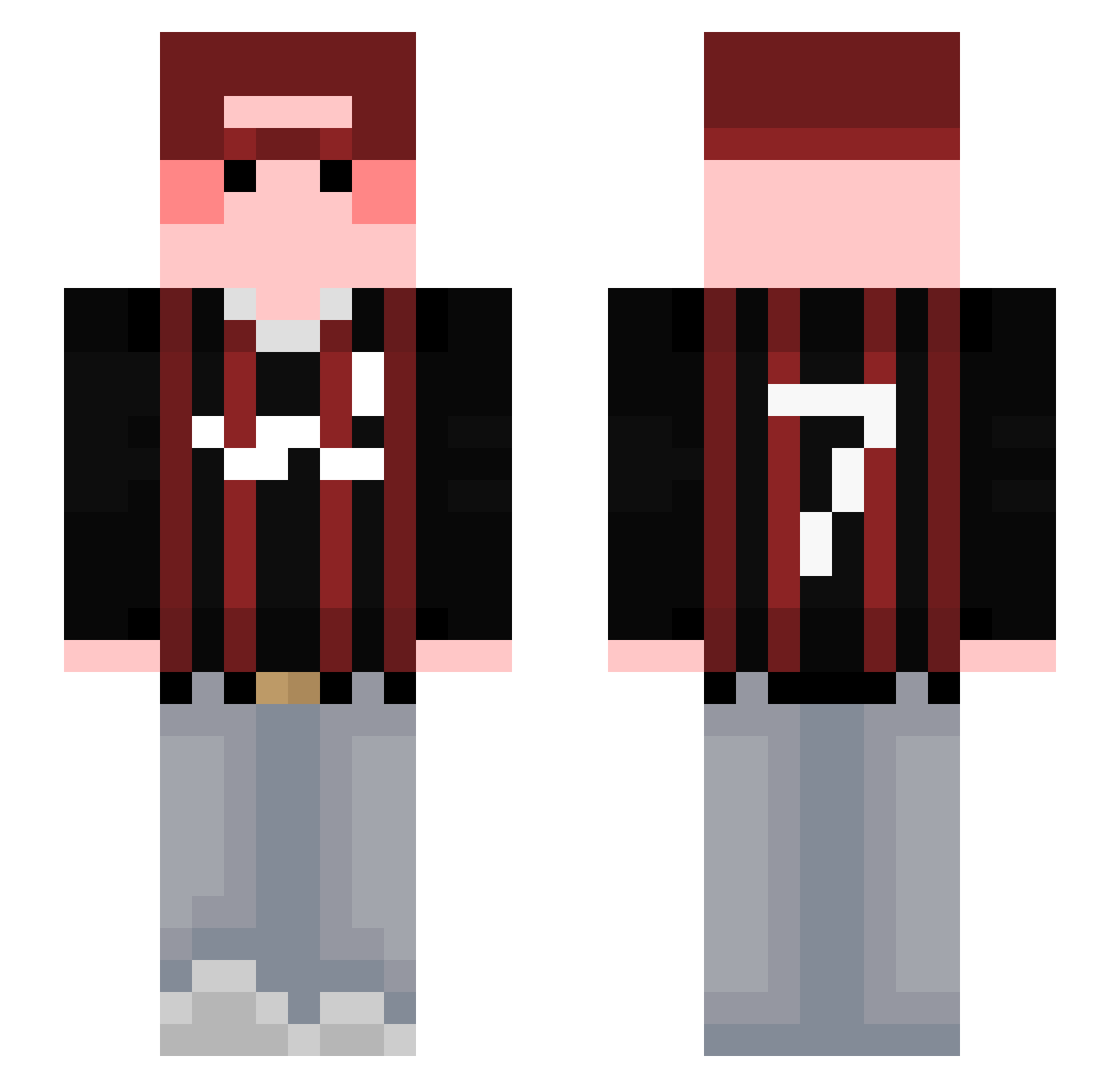 Notpad Minecraft skin, front and back view
