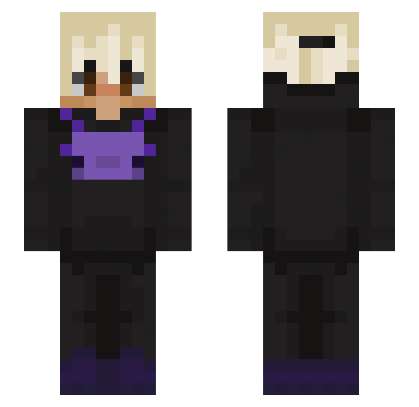 fizl Minecraft skin, front and back view