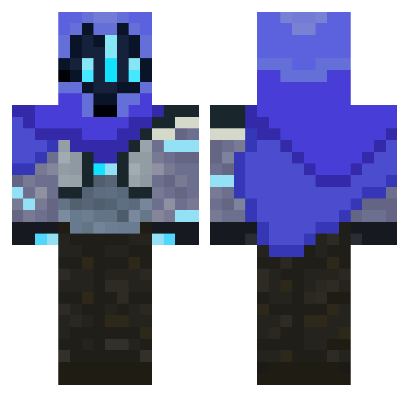 jaydumx Minecraft skin, front and back view