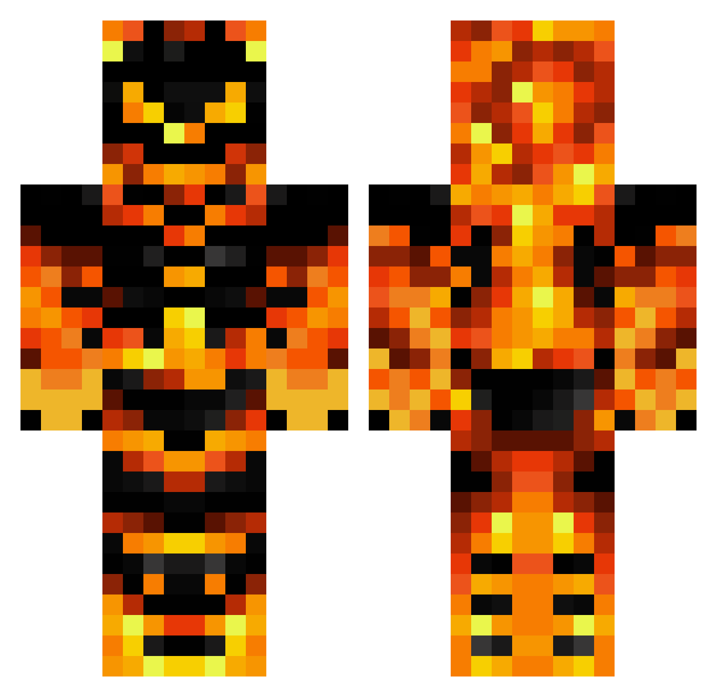 Tukadon Minecraft skin, front and back view