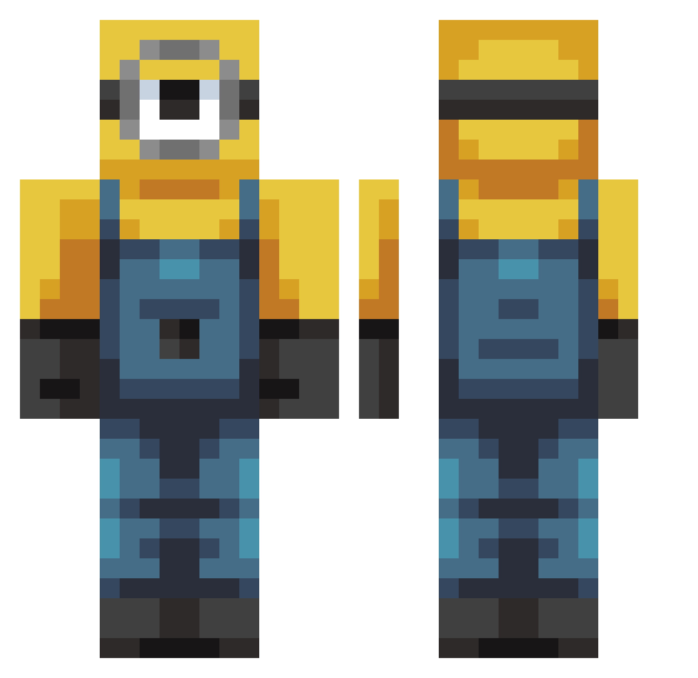 Olafcios Minecraft skin, front and back view