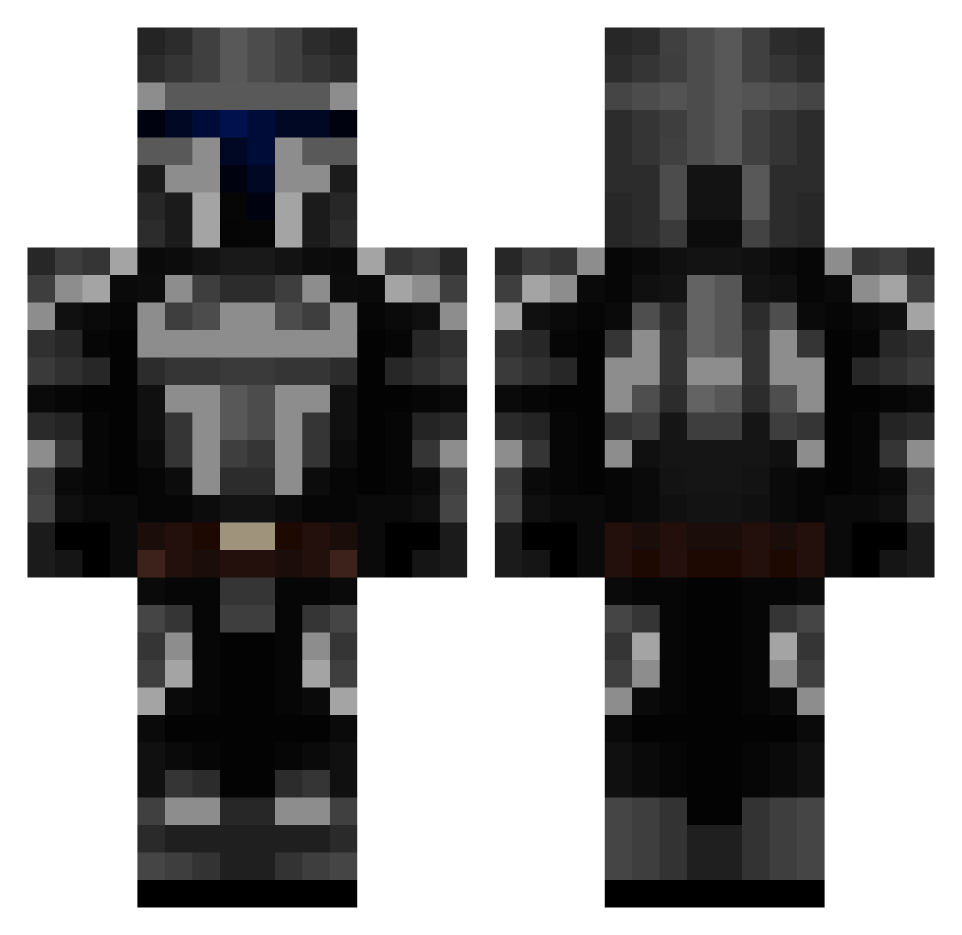 Brawlrr Minecraft skin, front and back view