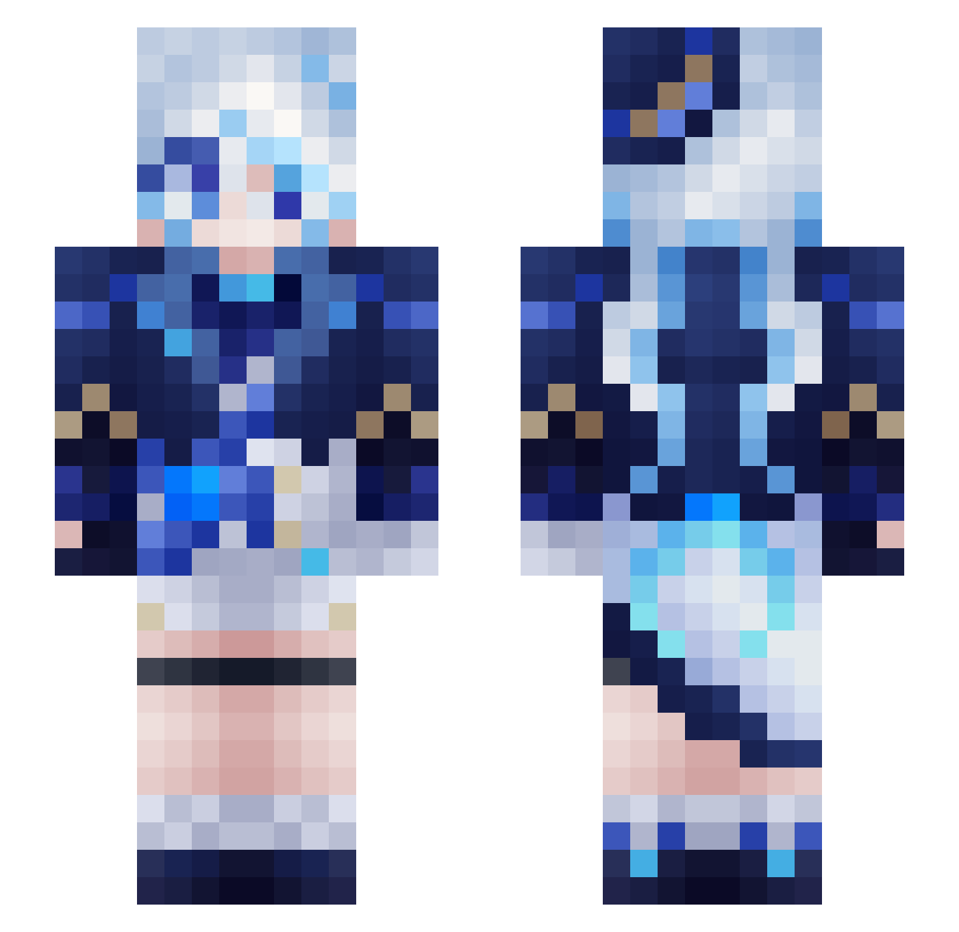 OldMao Minecraft skin, front and back view