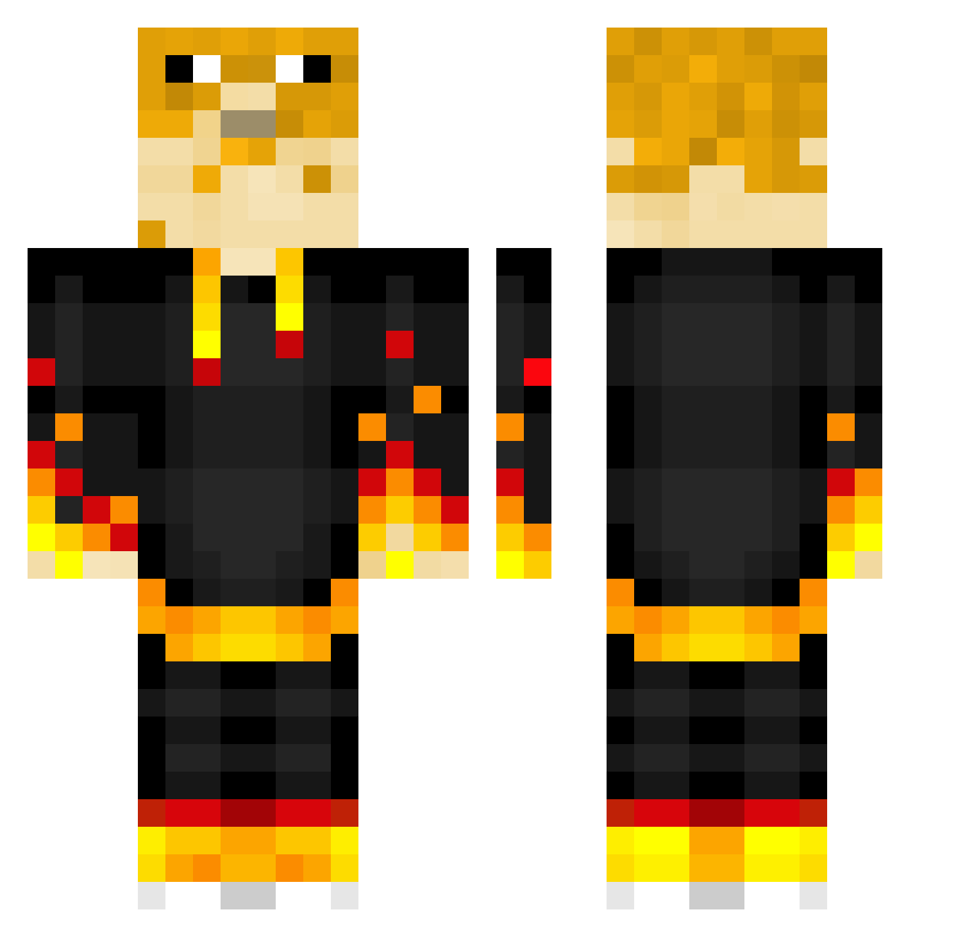 PostFade Minecraft skin, front and back view