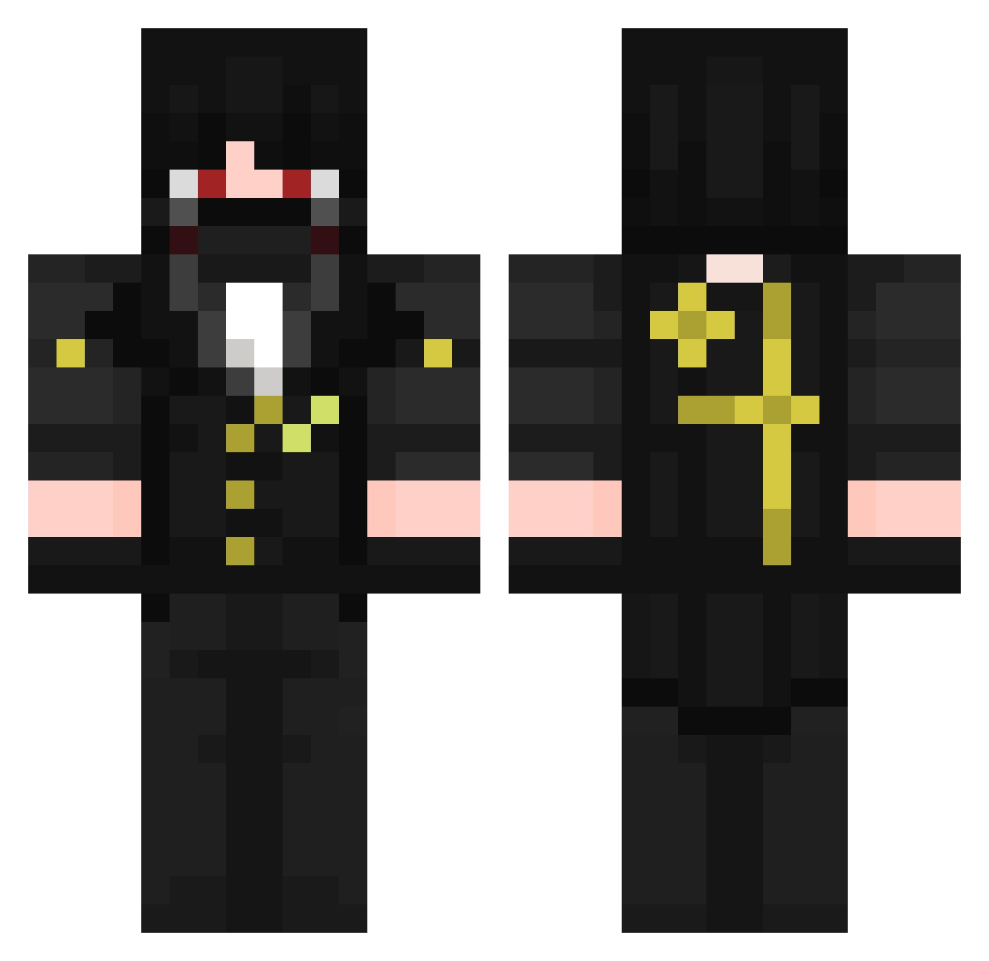 Thanight Minecraft skin, front and back view