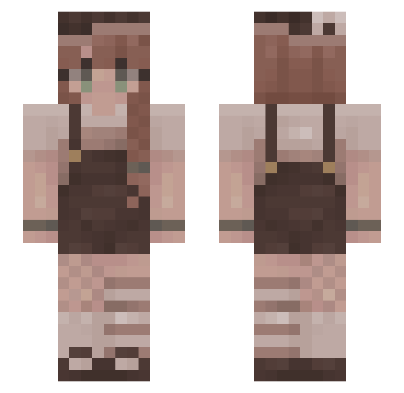 SkyeBeBe Minecraft skin, front and back view