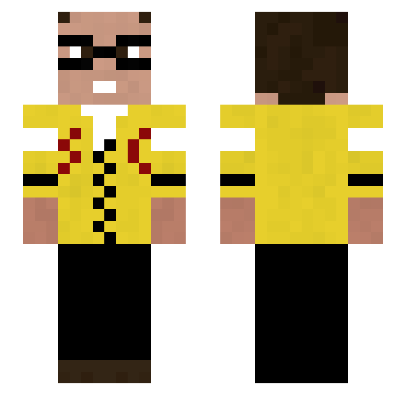 TyporXc Minecraft skin, front and back view