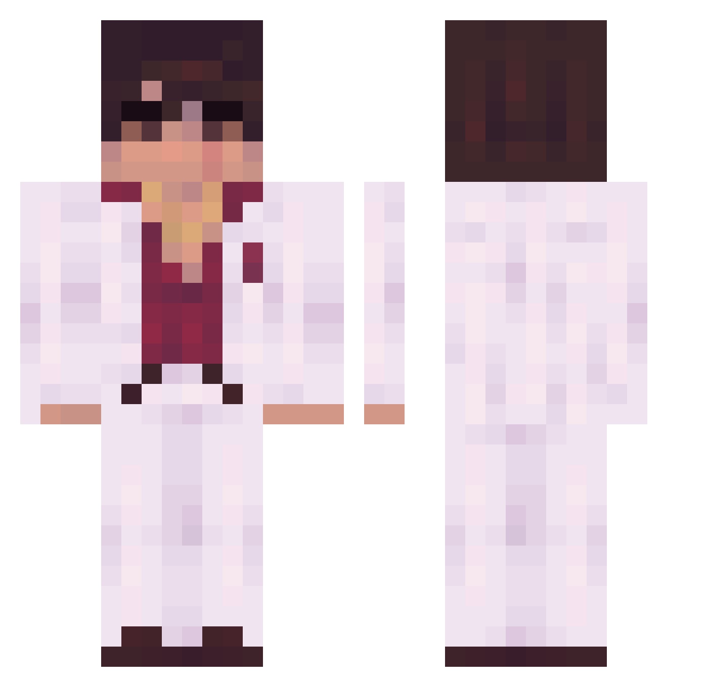 Akvanzia Minecraft skin, front and back view