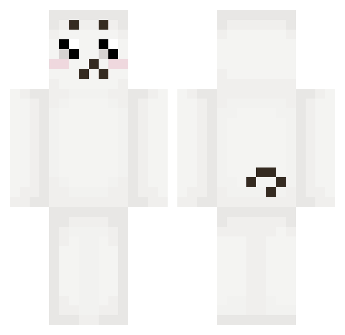 Ahyahno Minecraft skin, front and back view