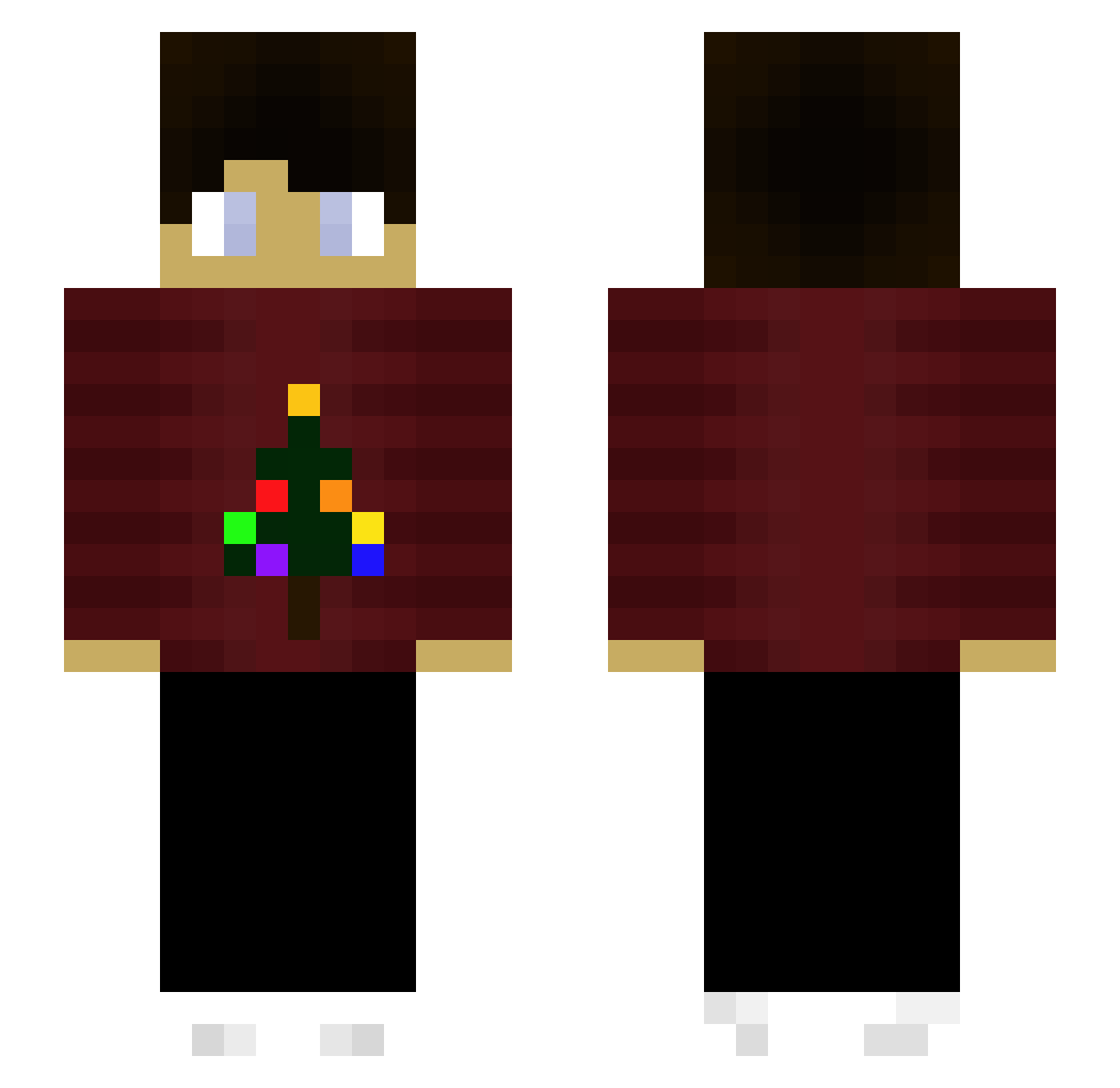 xavierisnt Minecraft skin, front and back view