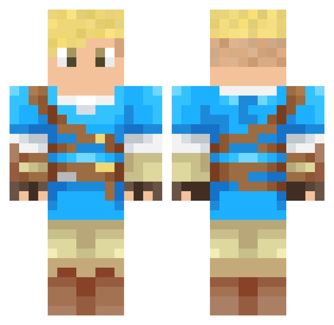 olvgaba Minecraft skin, front and back view