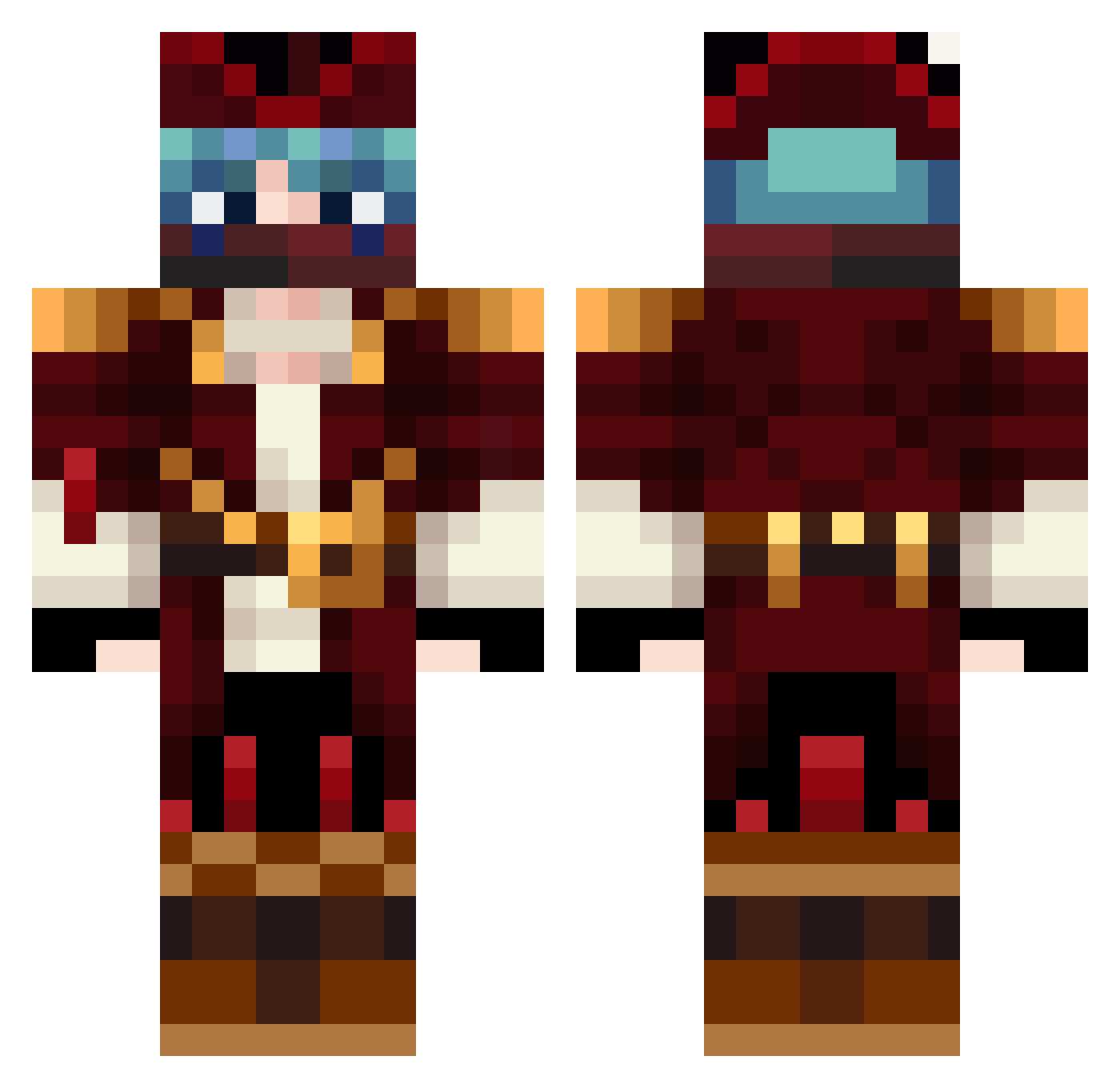 Choubid Minecraft skin, front and back view