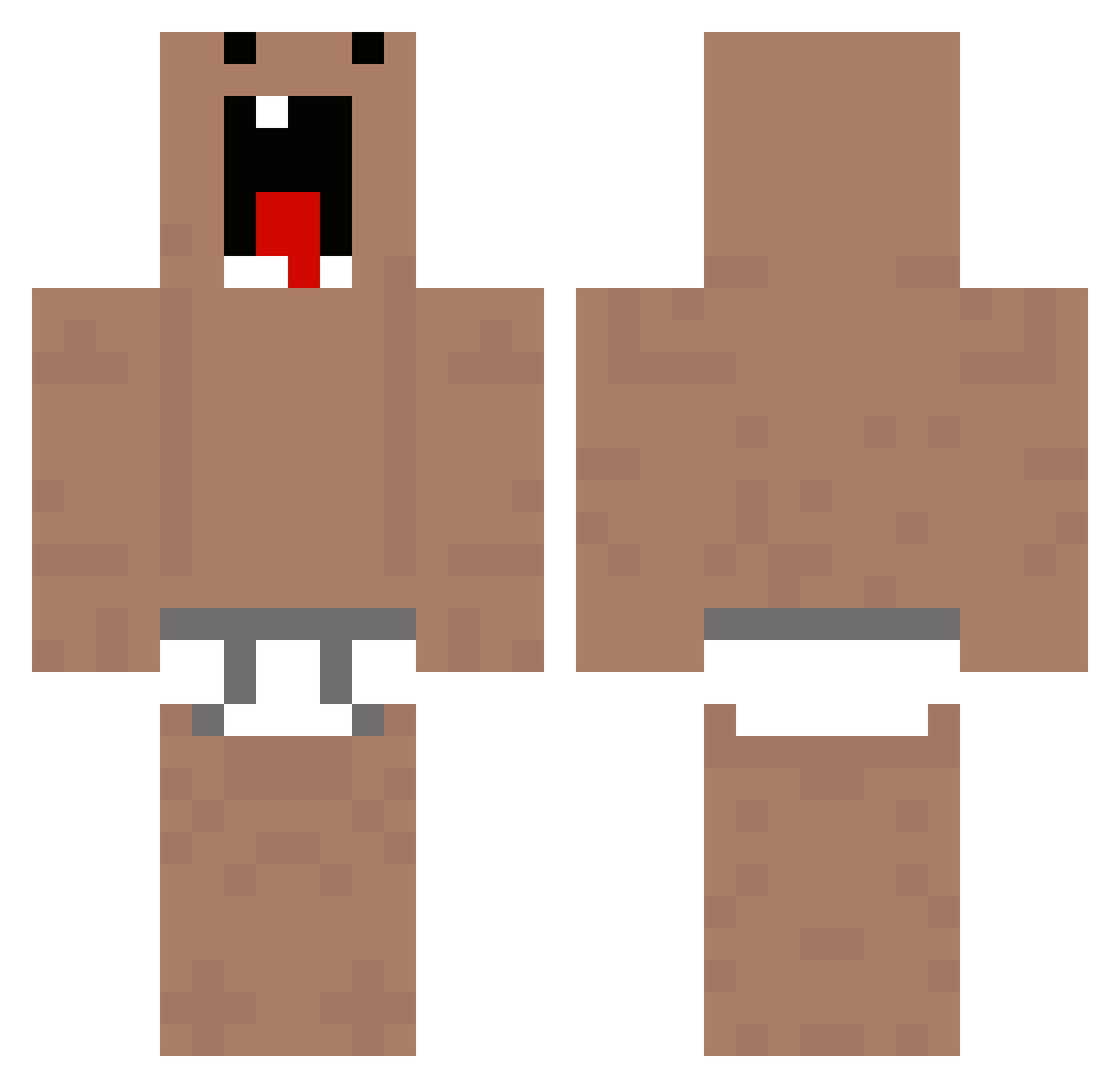 BlackMansKFC Minecraft skin, front and back view