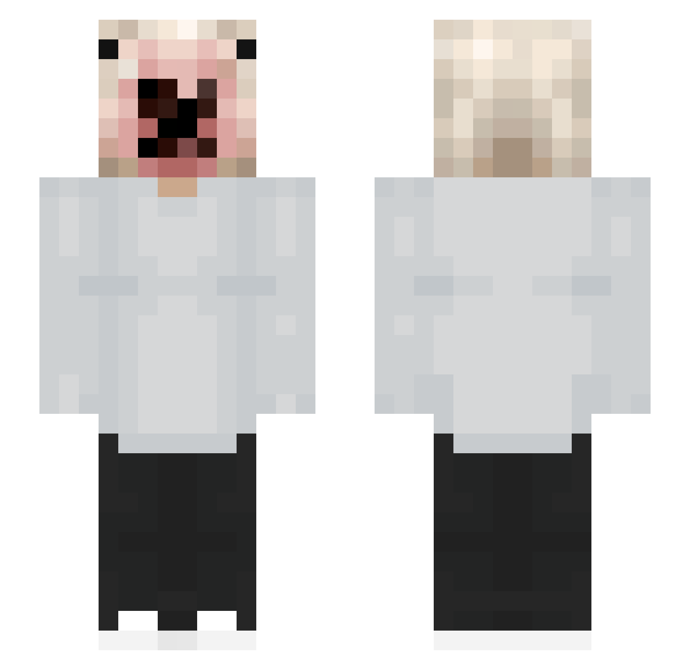 zyrni Minecraft skin, front and back view
