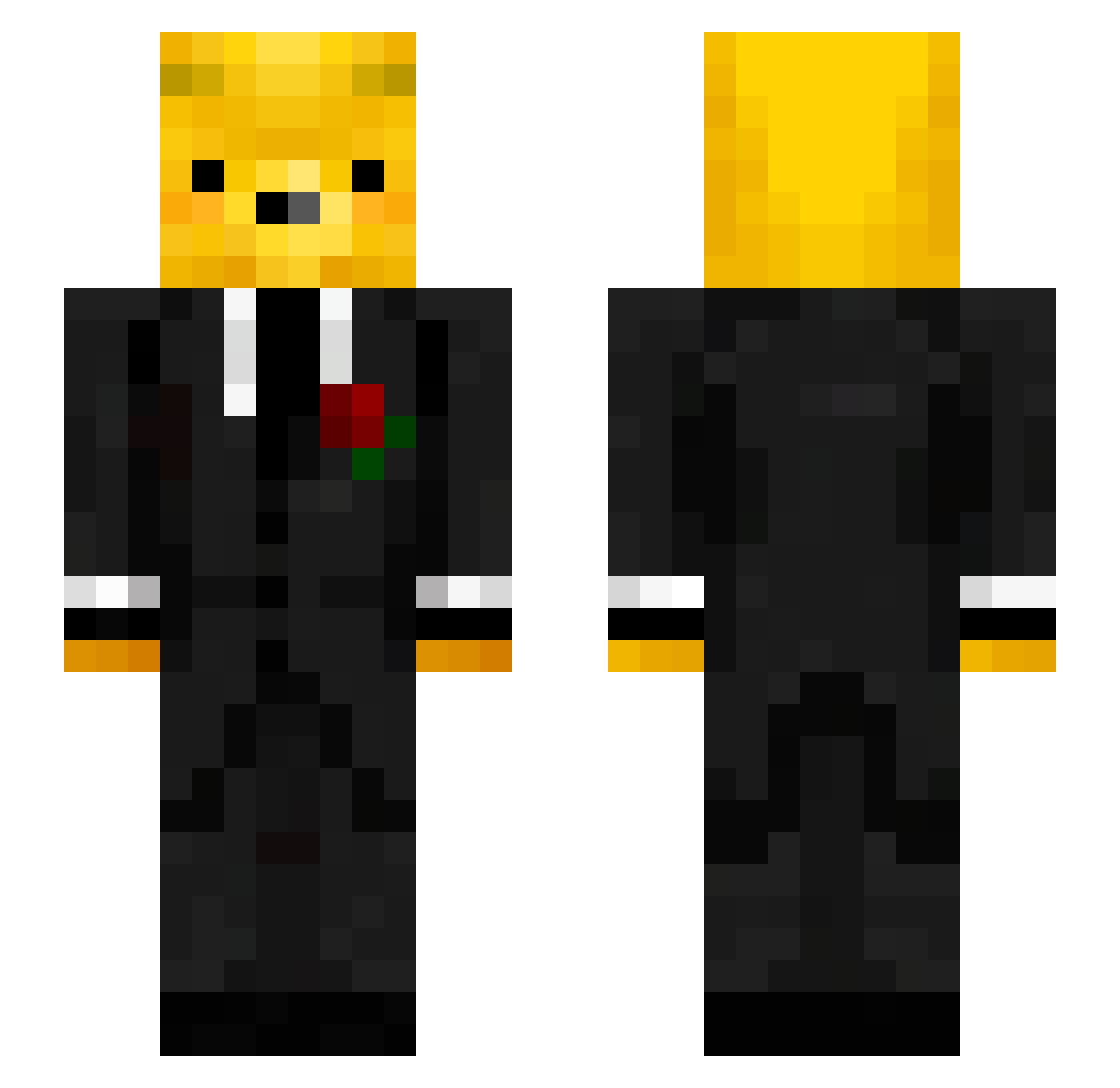 Vetox_YT Minecraft skin, front and back view
