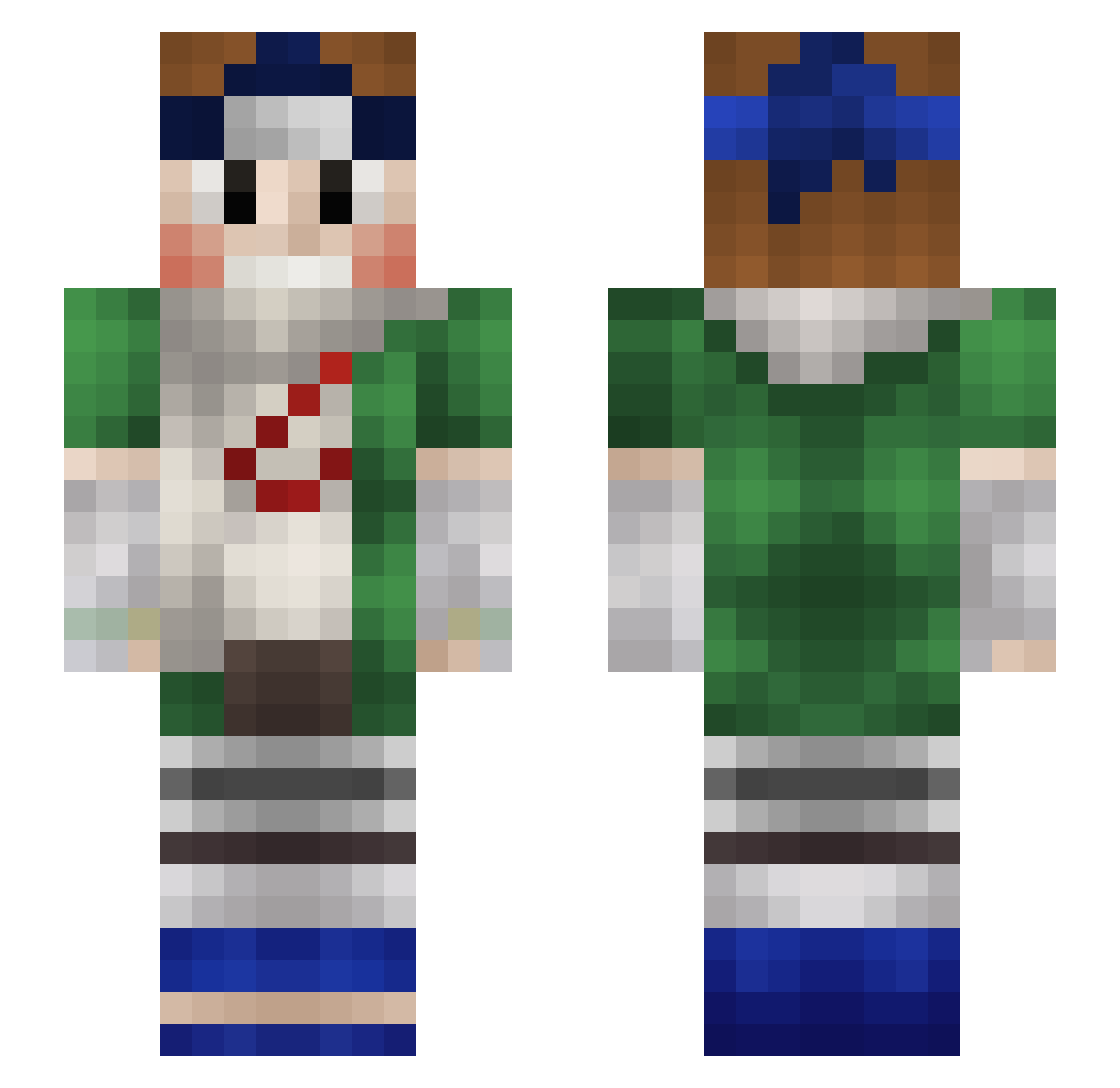 sotnac Minecraft skin, front and back view
