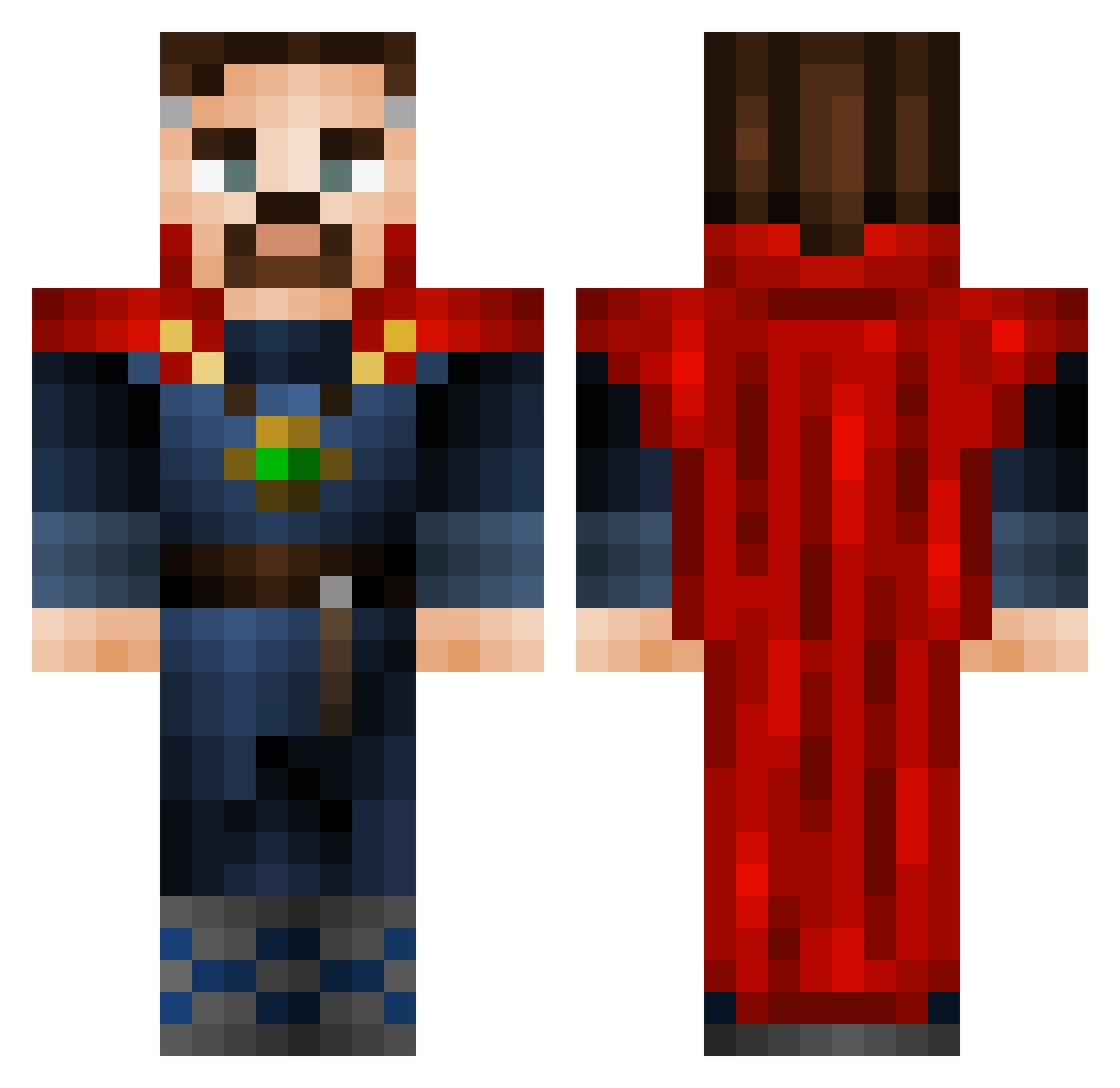 500ddu Minecraft skin, front and back view