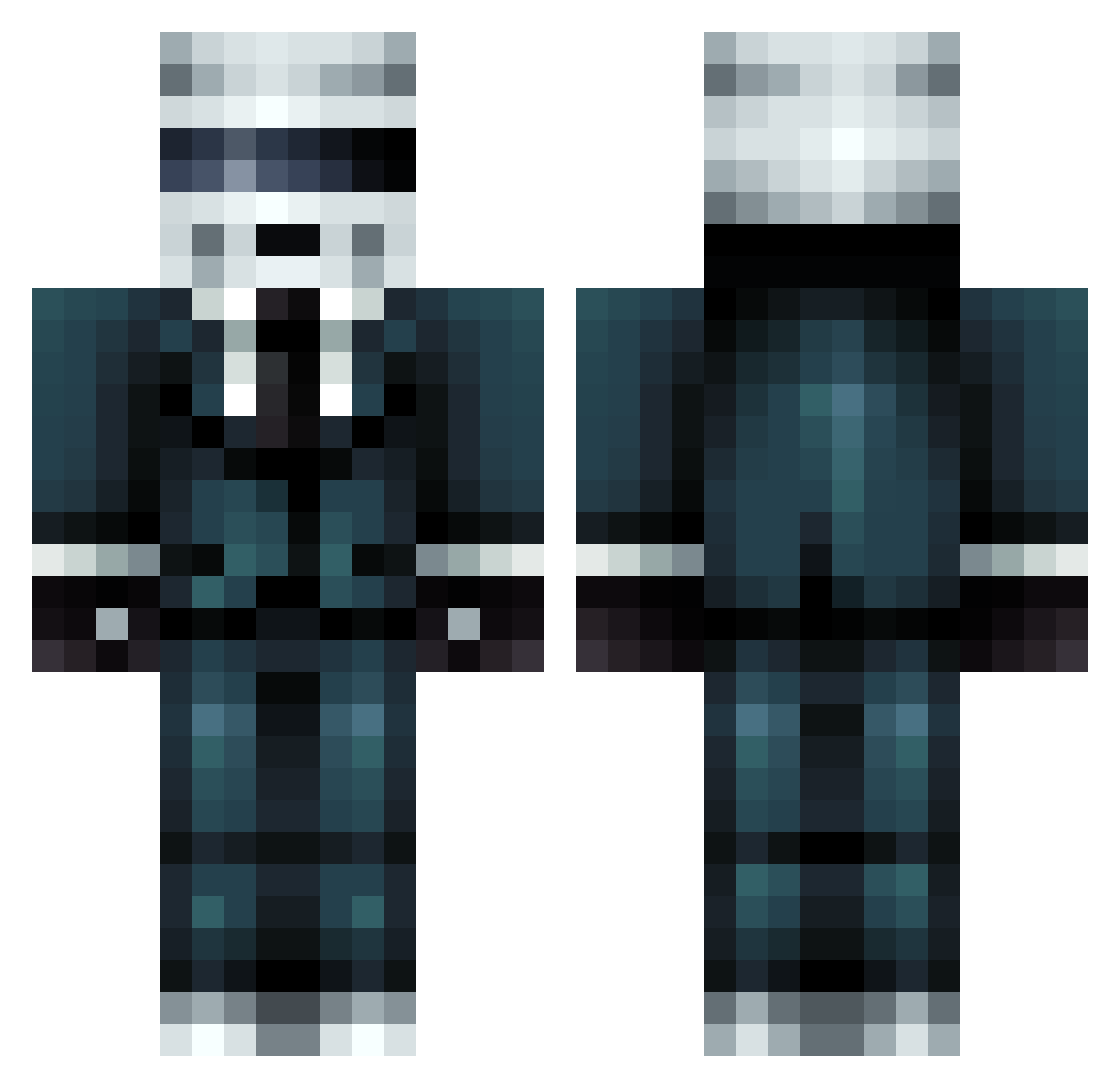 Montecati Minecraft skin, front and back view