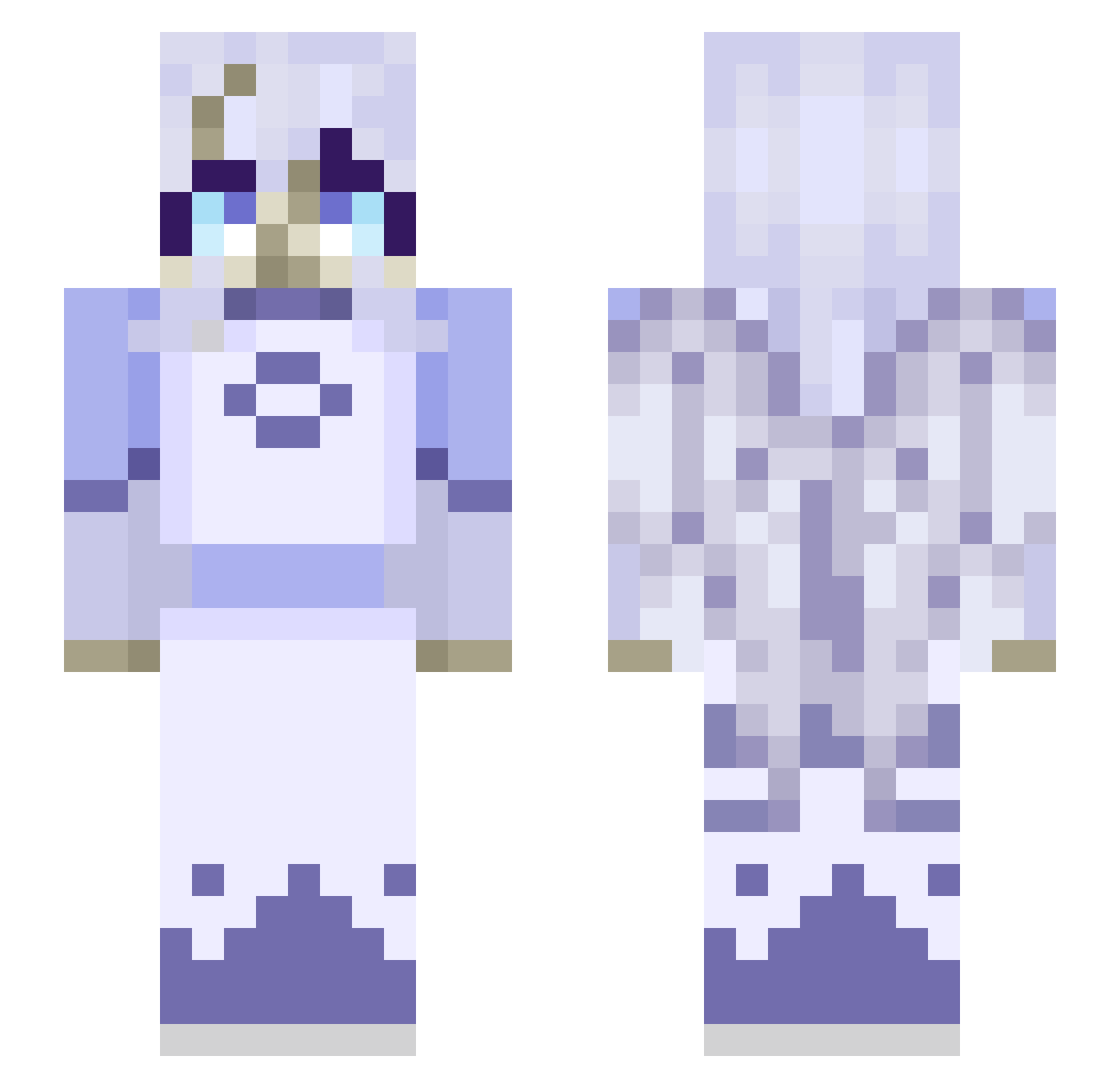 Doma02 Minecraft skin, front and back view