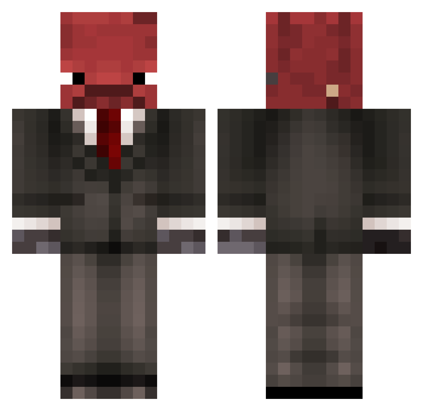 Narflo Minecraft skin, front and back view