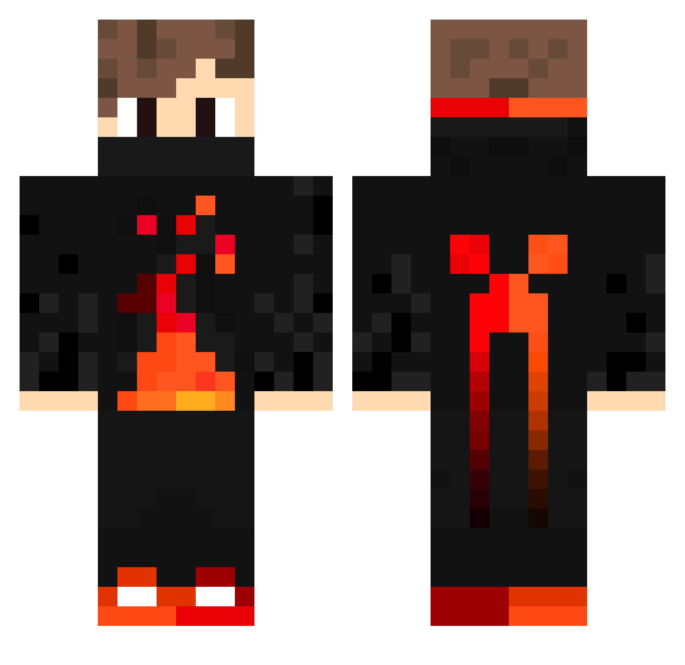 RedNinja8246 Minecraft skin, front and back view