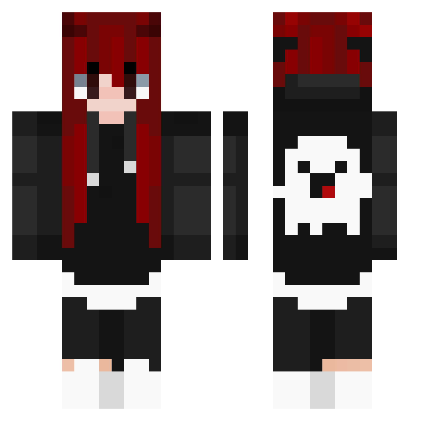 Voskinhas Minecraft skin, front and back view