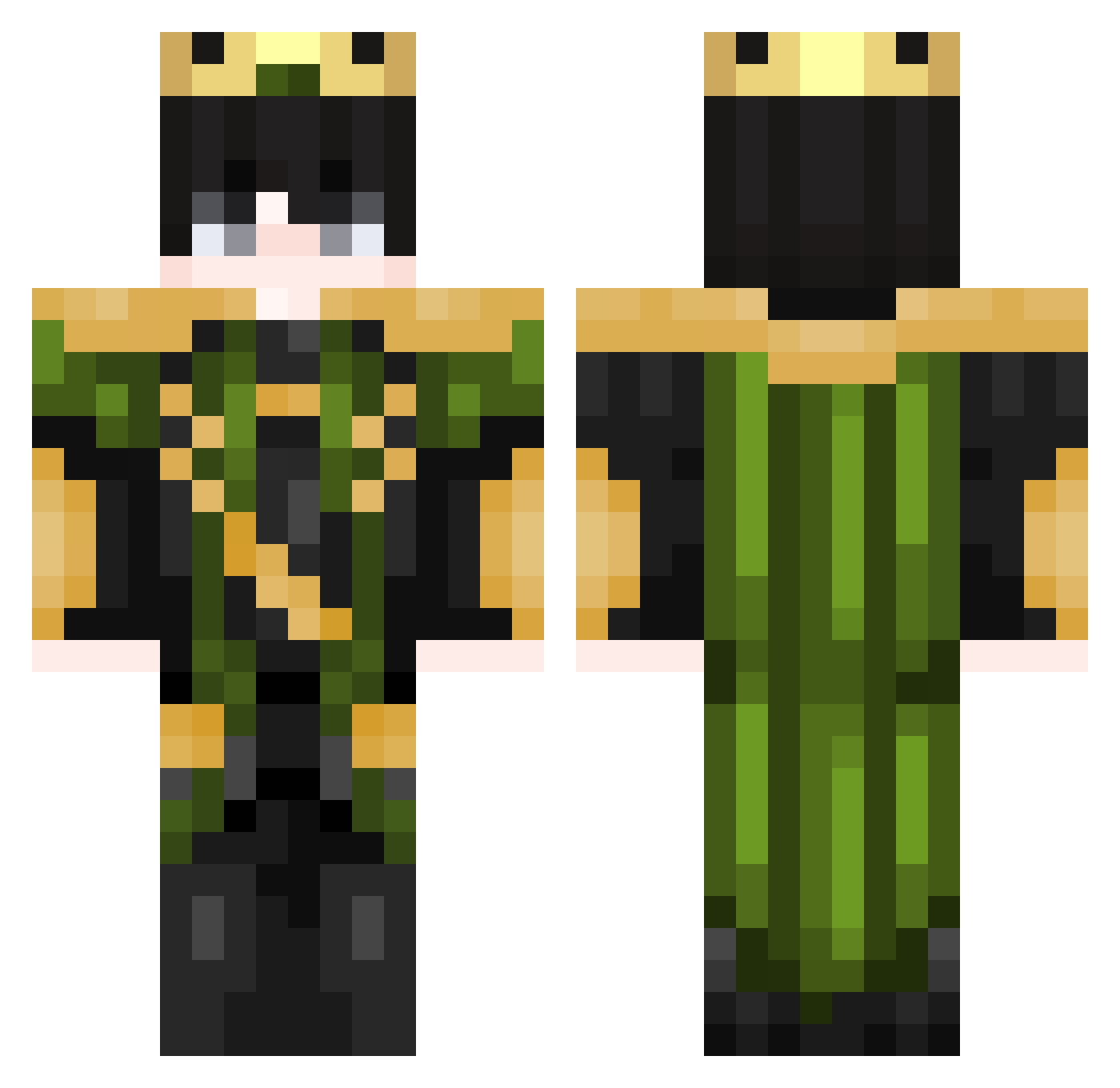 Bielzin603 Minecraft skin, front and back view