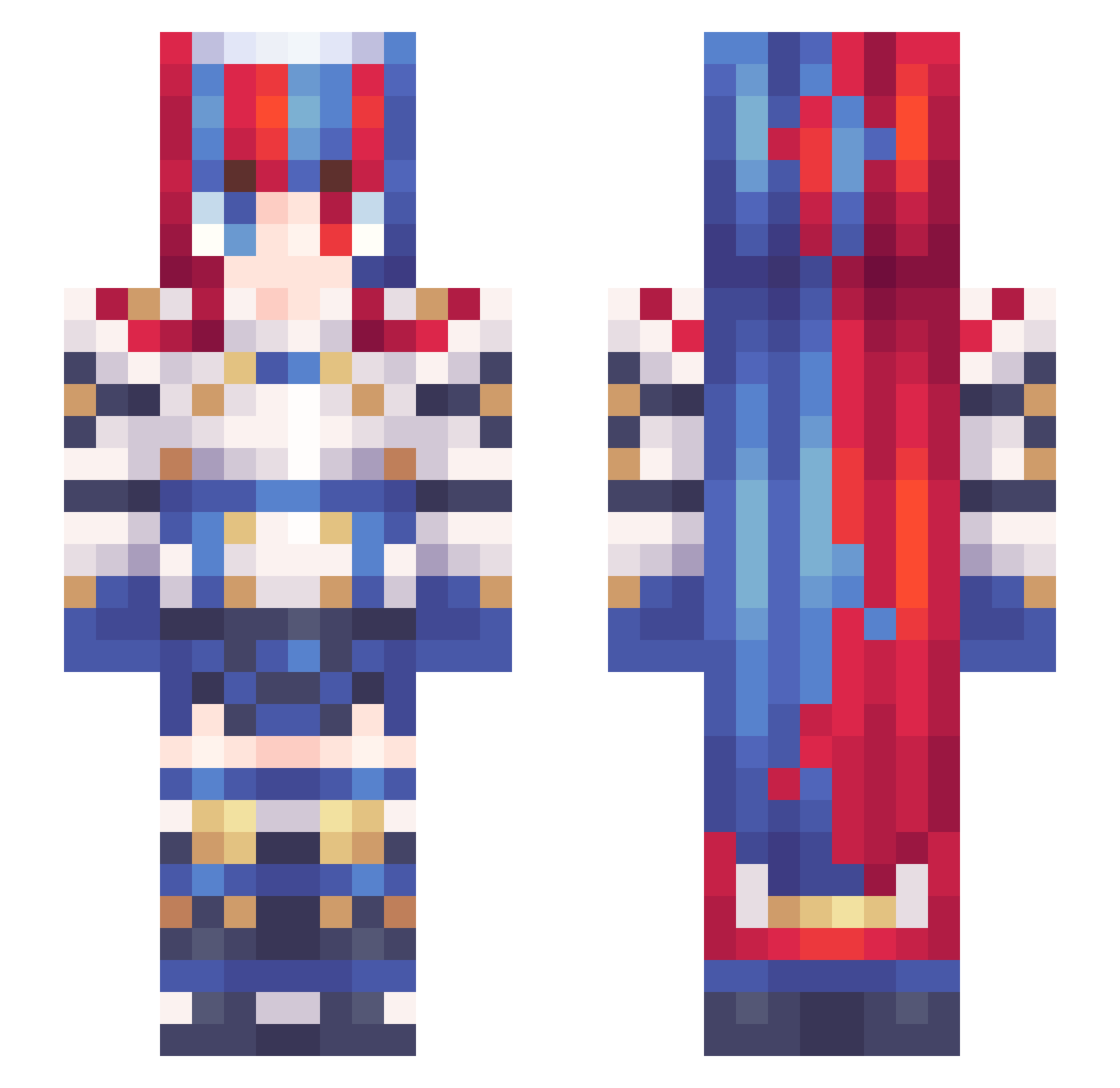 BAPAO Minecraft skin, front and back view