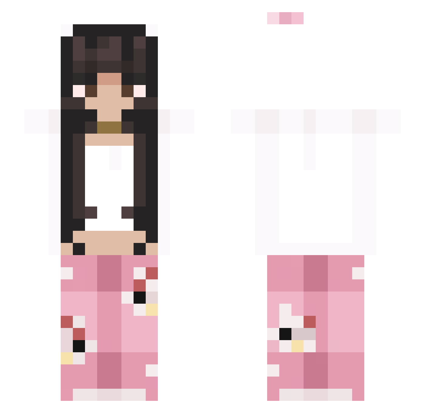 MaditaK Minecraft skin, front and back view