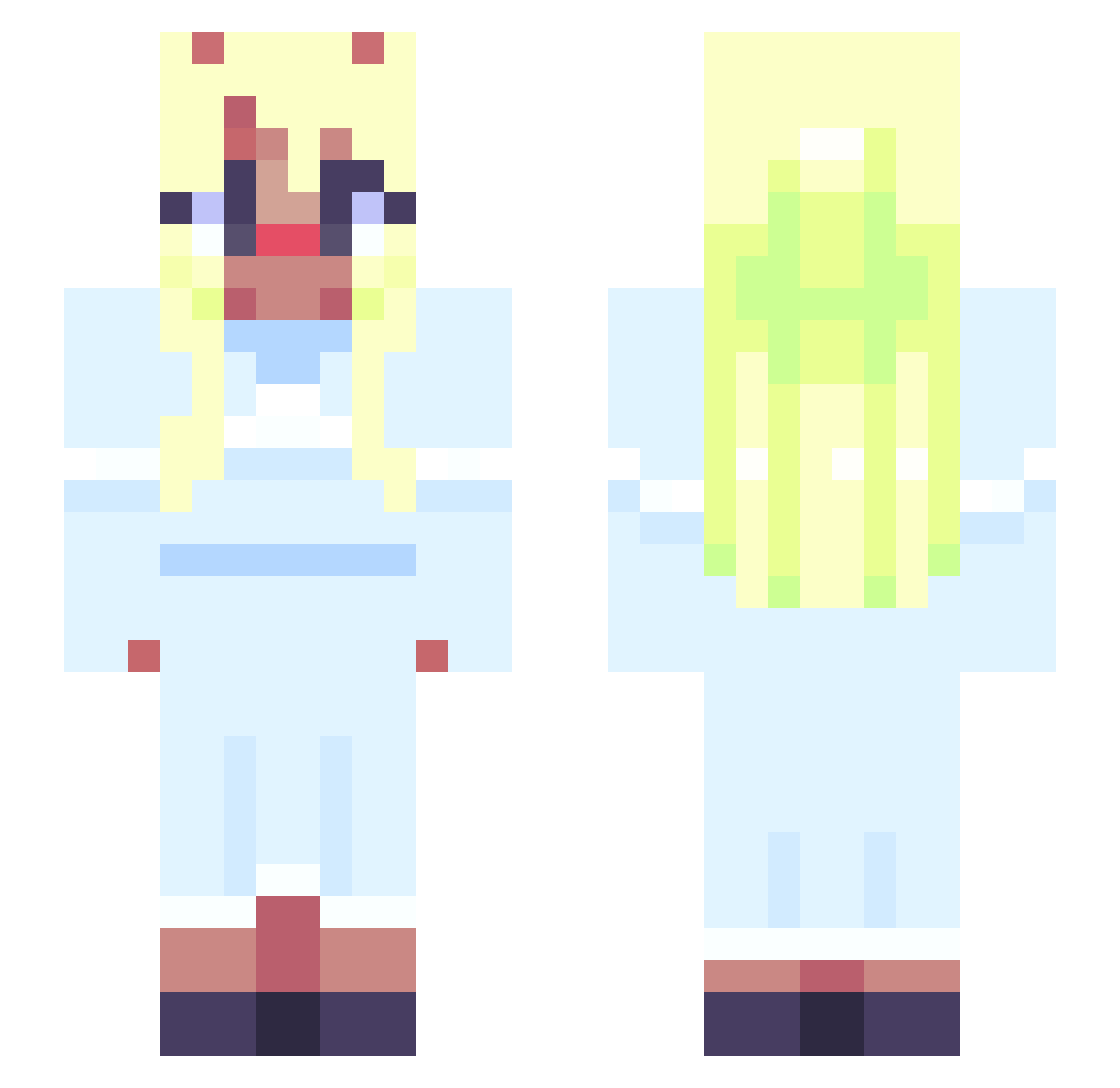 The_Star_Knight Minecraft skin, front and back view