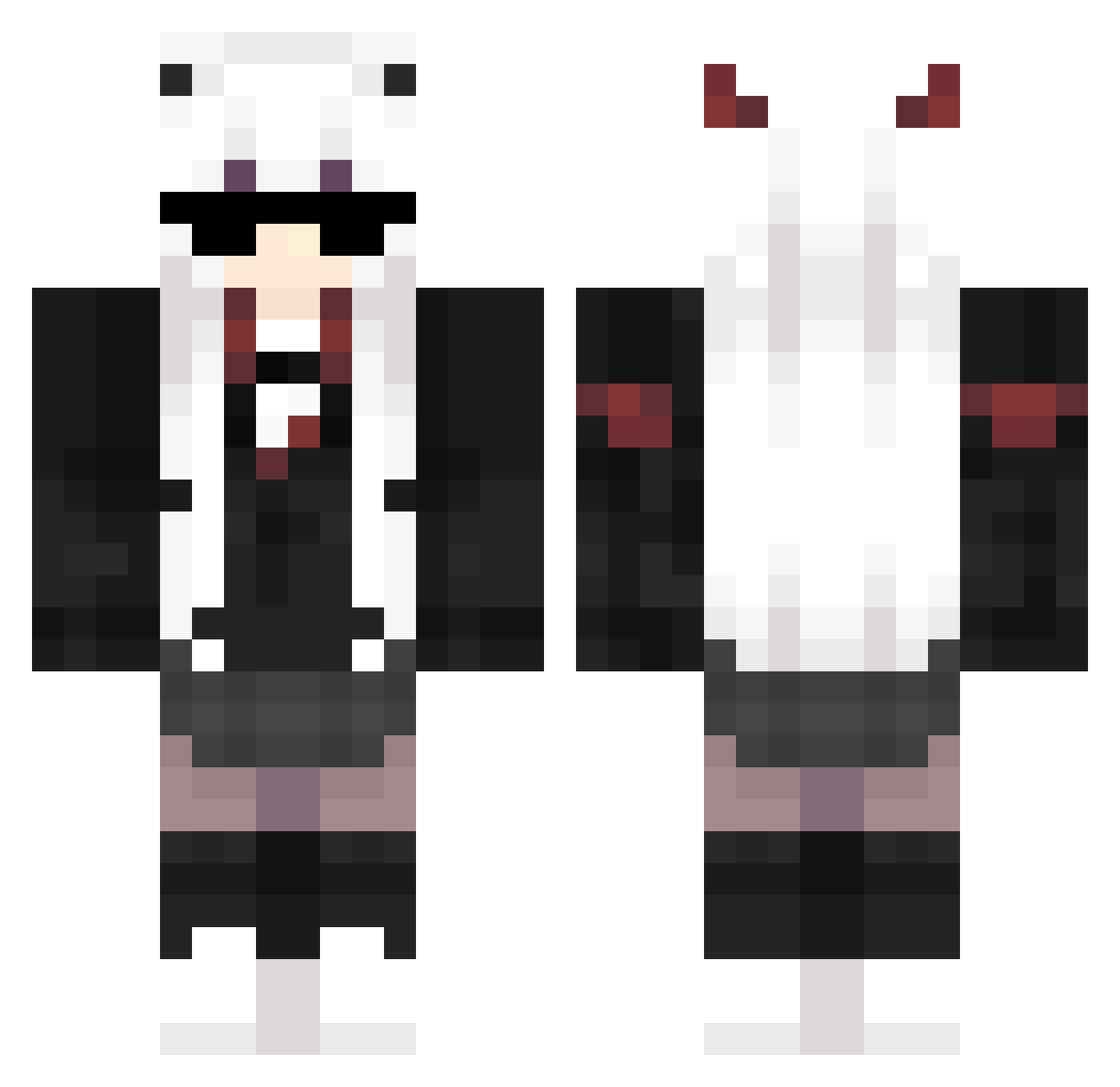 ROBOSHARKUNGA Minecraft skin, front and back view