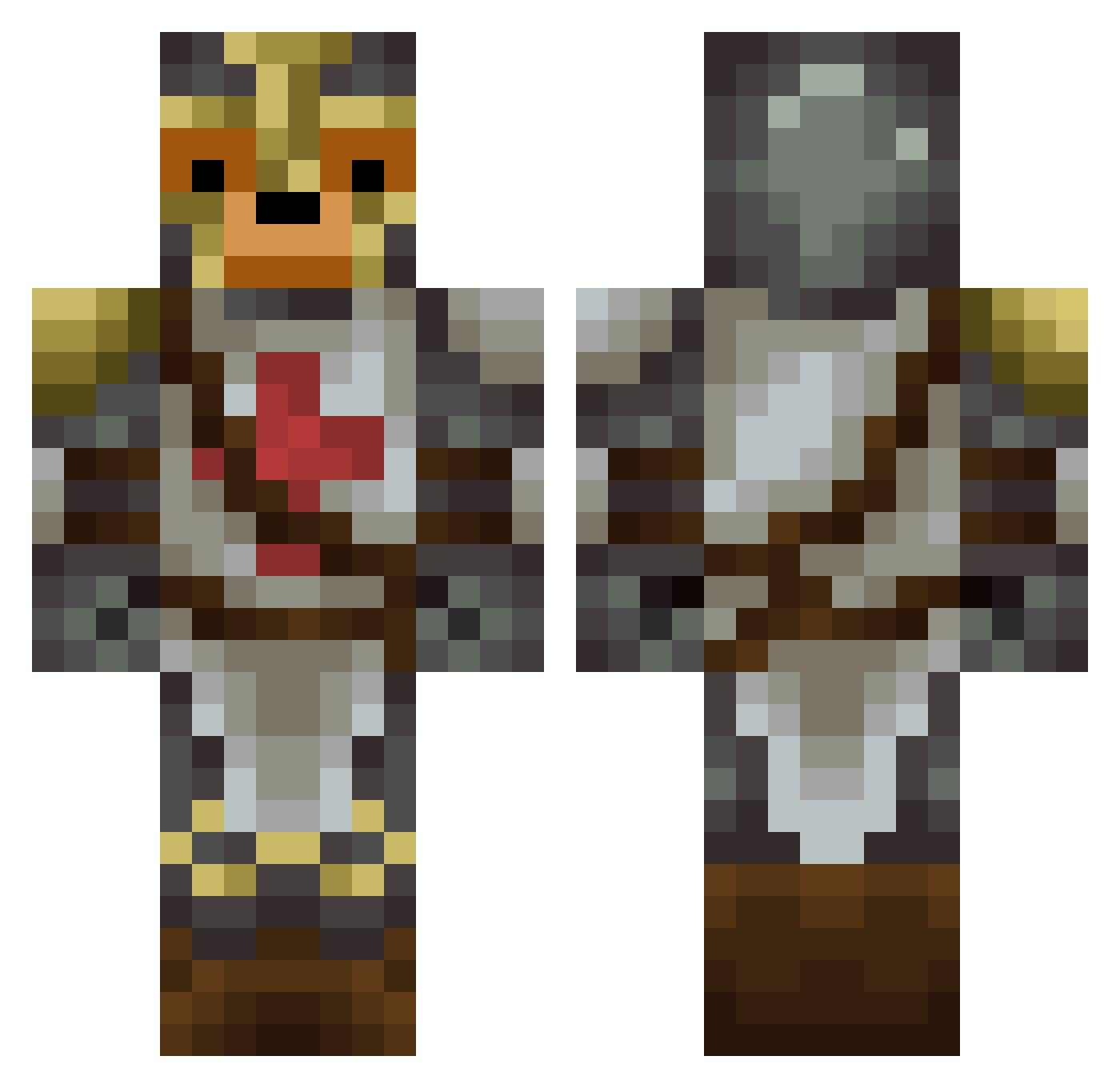 Mr_Dinokip Minecraft skin, front and back view