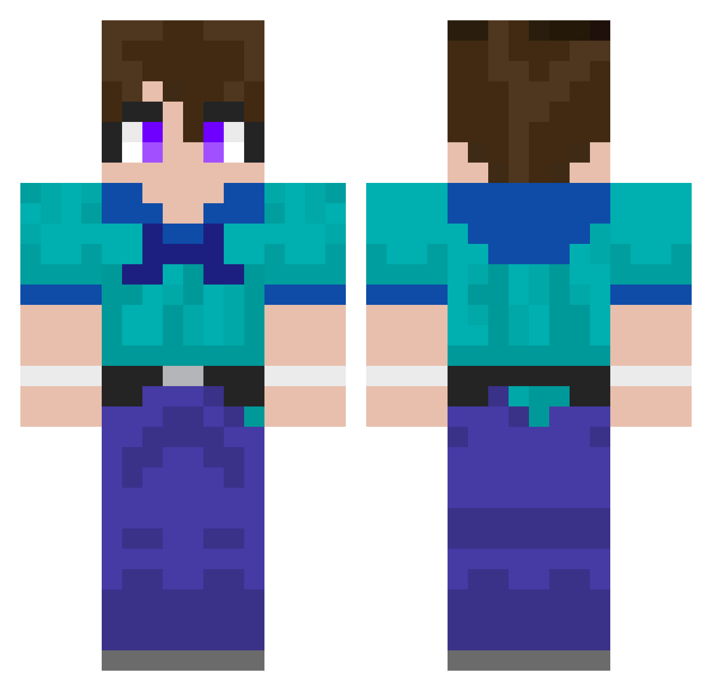 loongpol Minecraft skin, front and back view