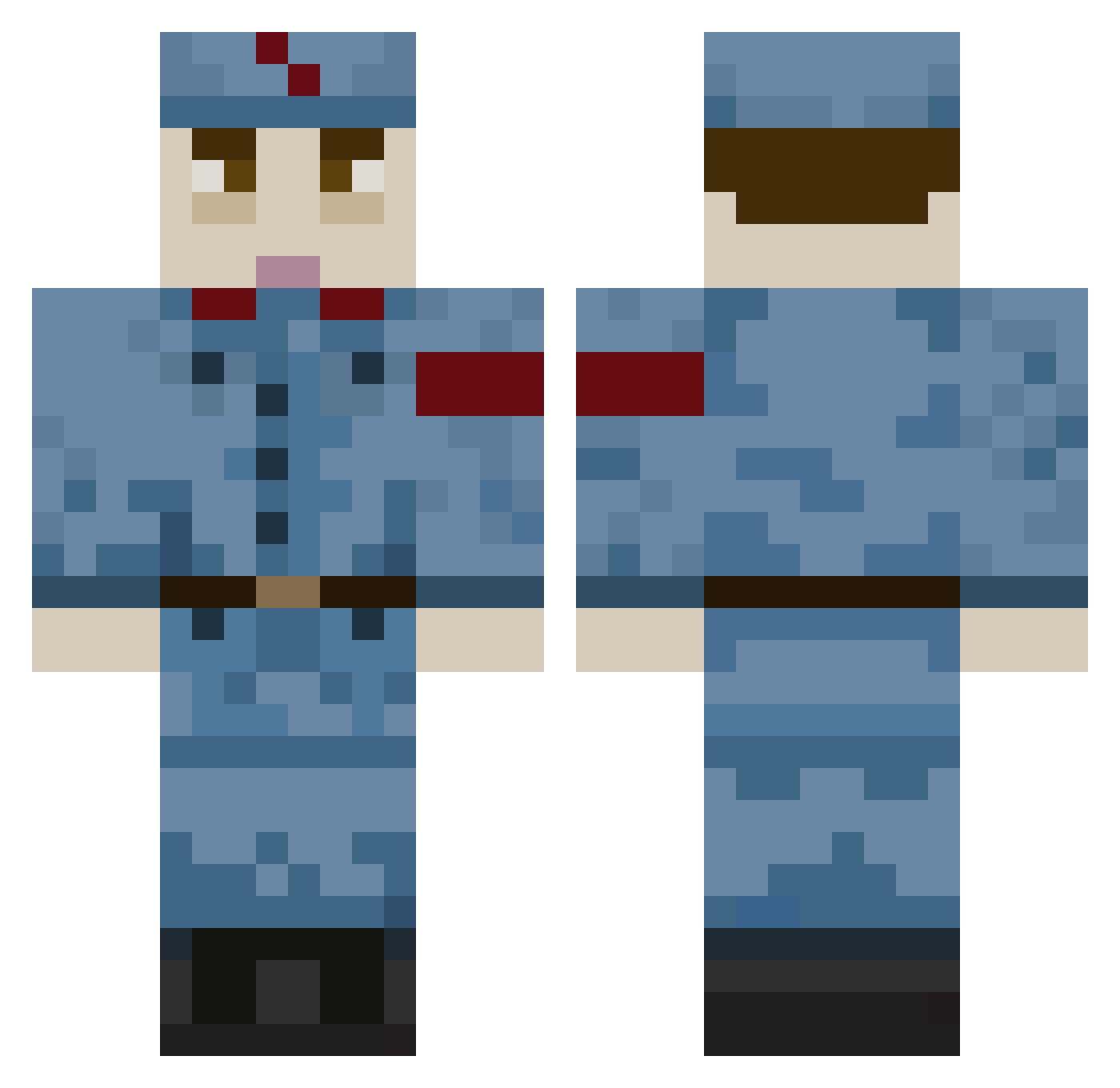 Tiger0016134 Minecraft skin, front and back view